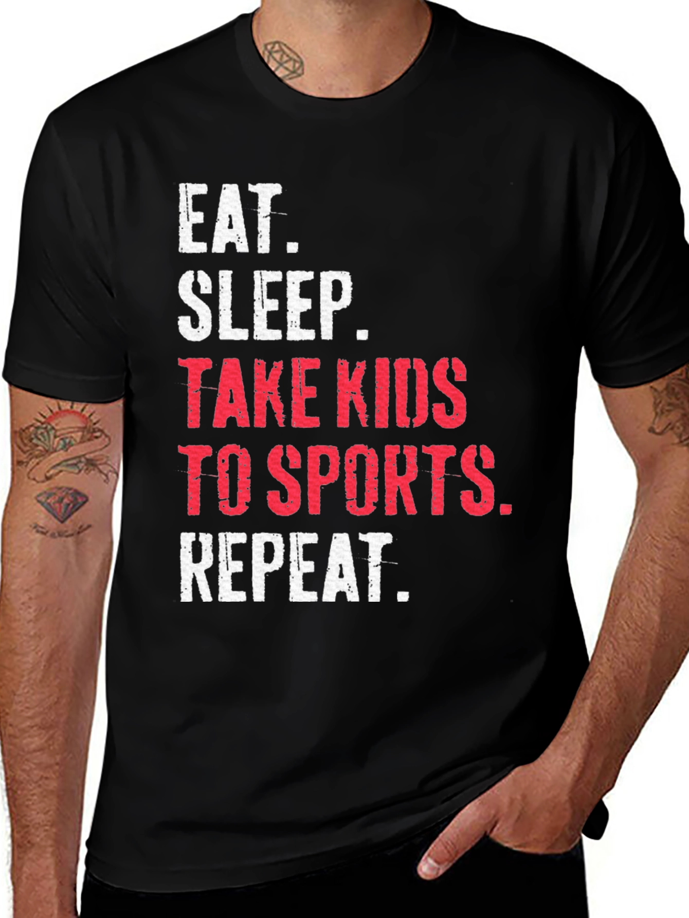 Variant 9 of Eat Sleep Take Kids to Sports Repeat T-Shirt