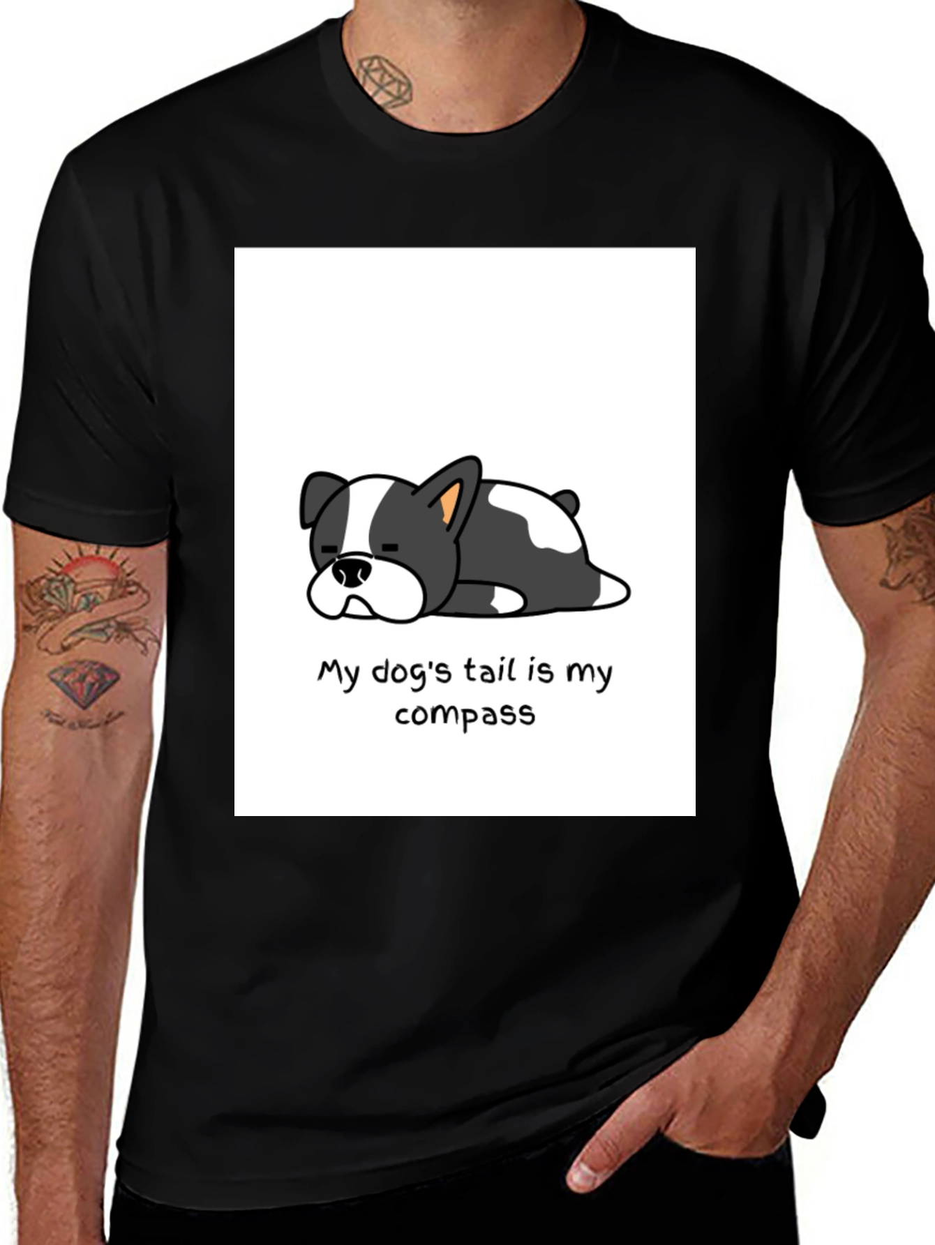 Variant 15 of Cute Dog Compass T-Shirt