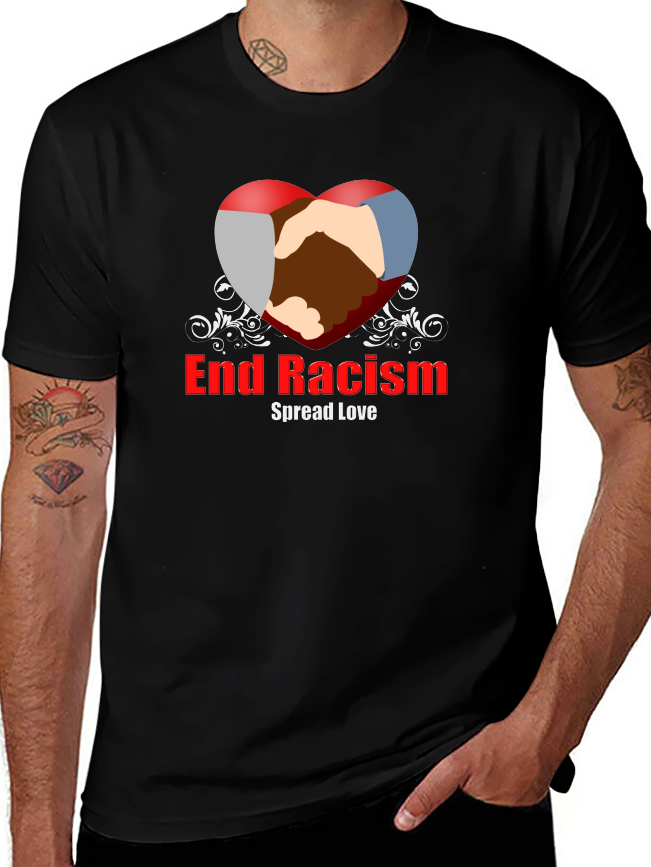 Variant 29 of End Racism Graphic Tee - Spread Love