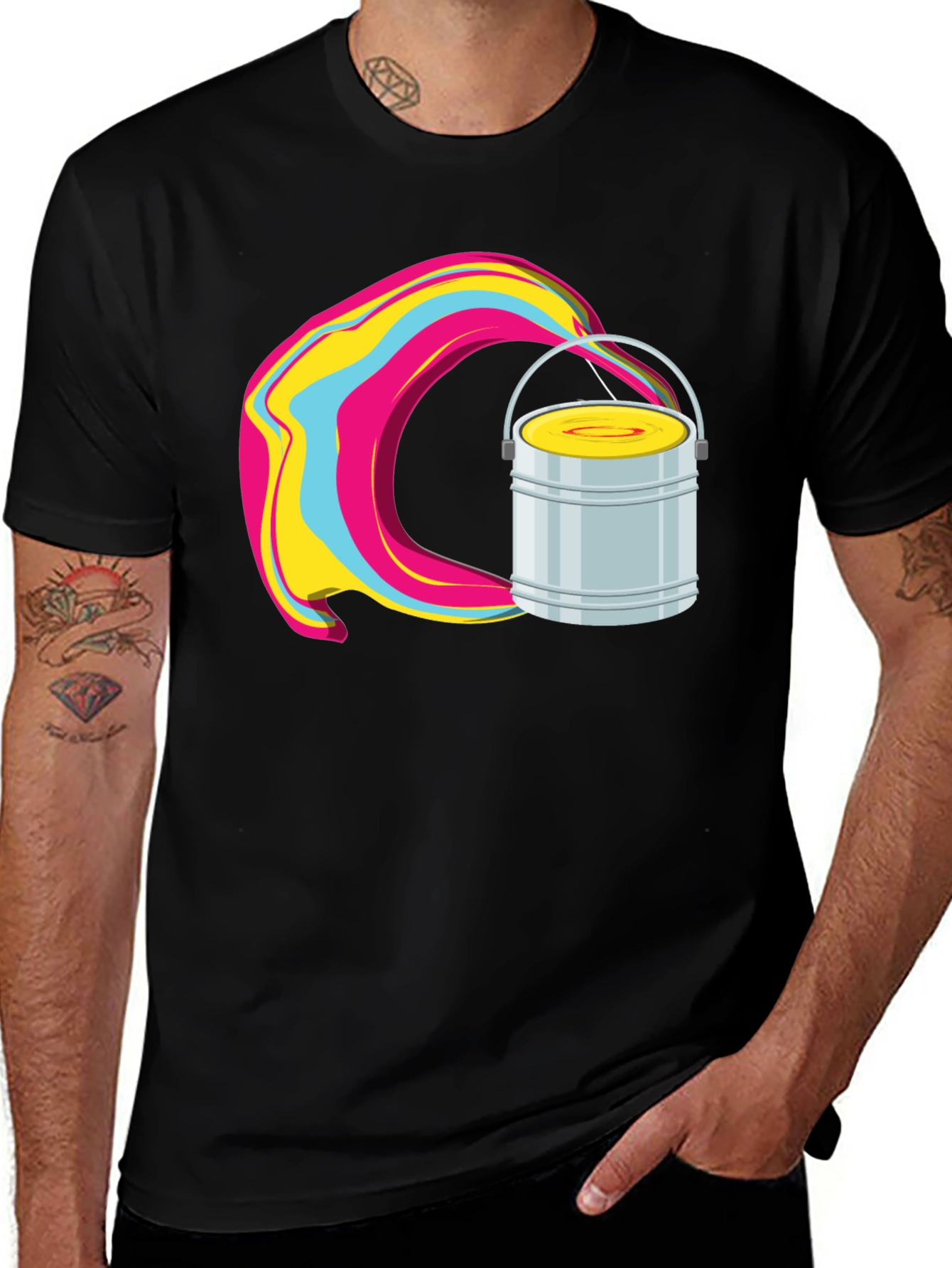 Variant 21 of Paint Bucket Swirl Graphic T-Shirt