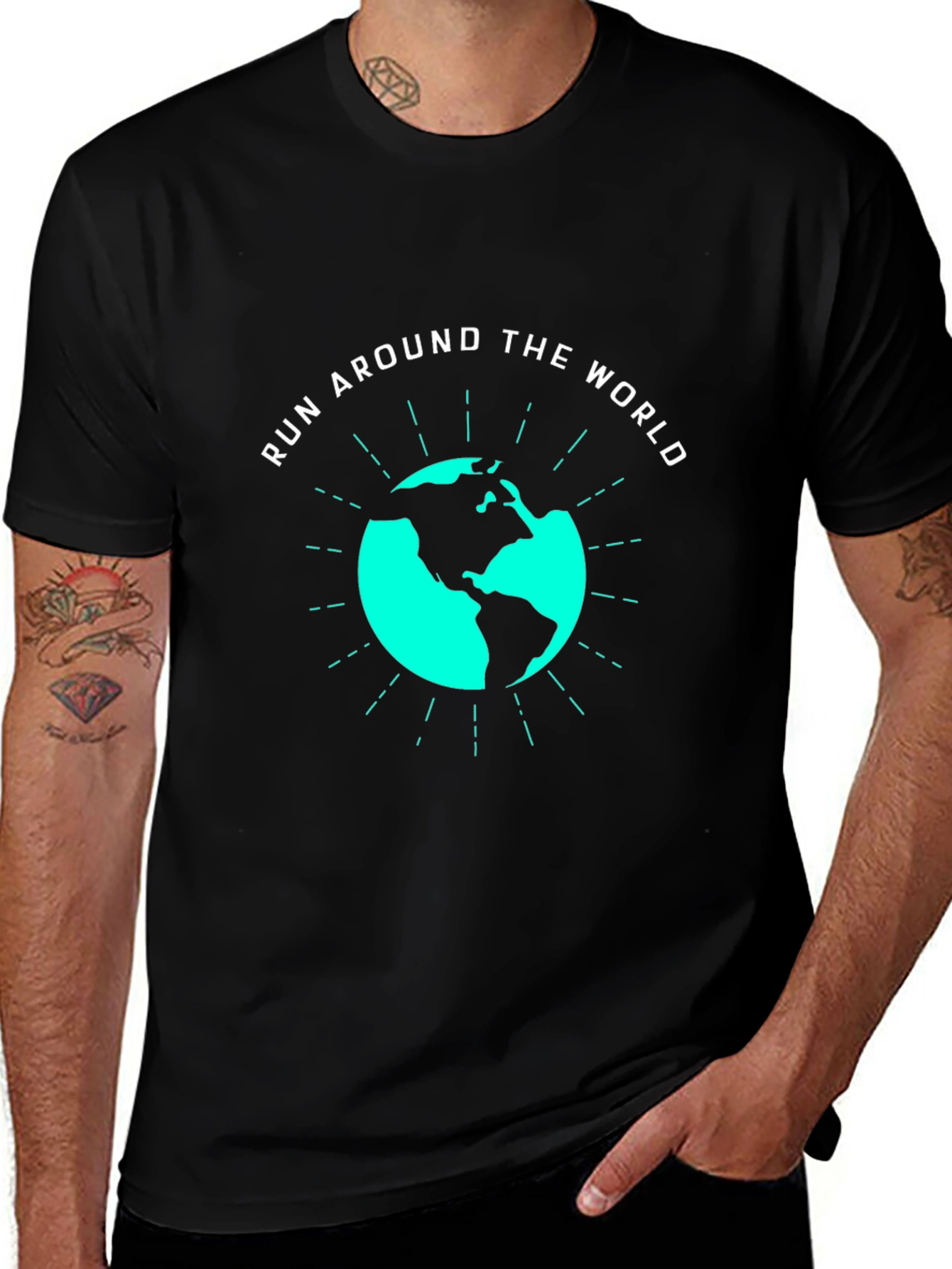 Variant 7 of Run Around the World Graphic T-Shirt