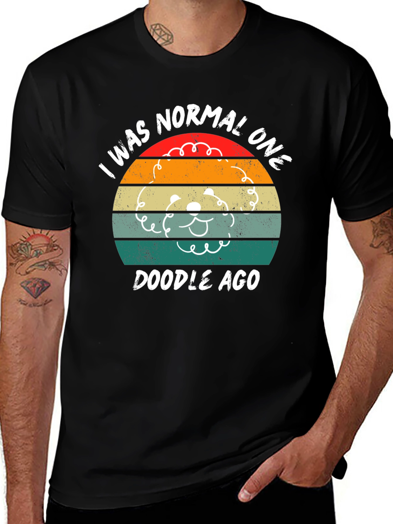 I Was Normal One Doodle Ago Retro T-Shirt