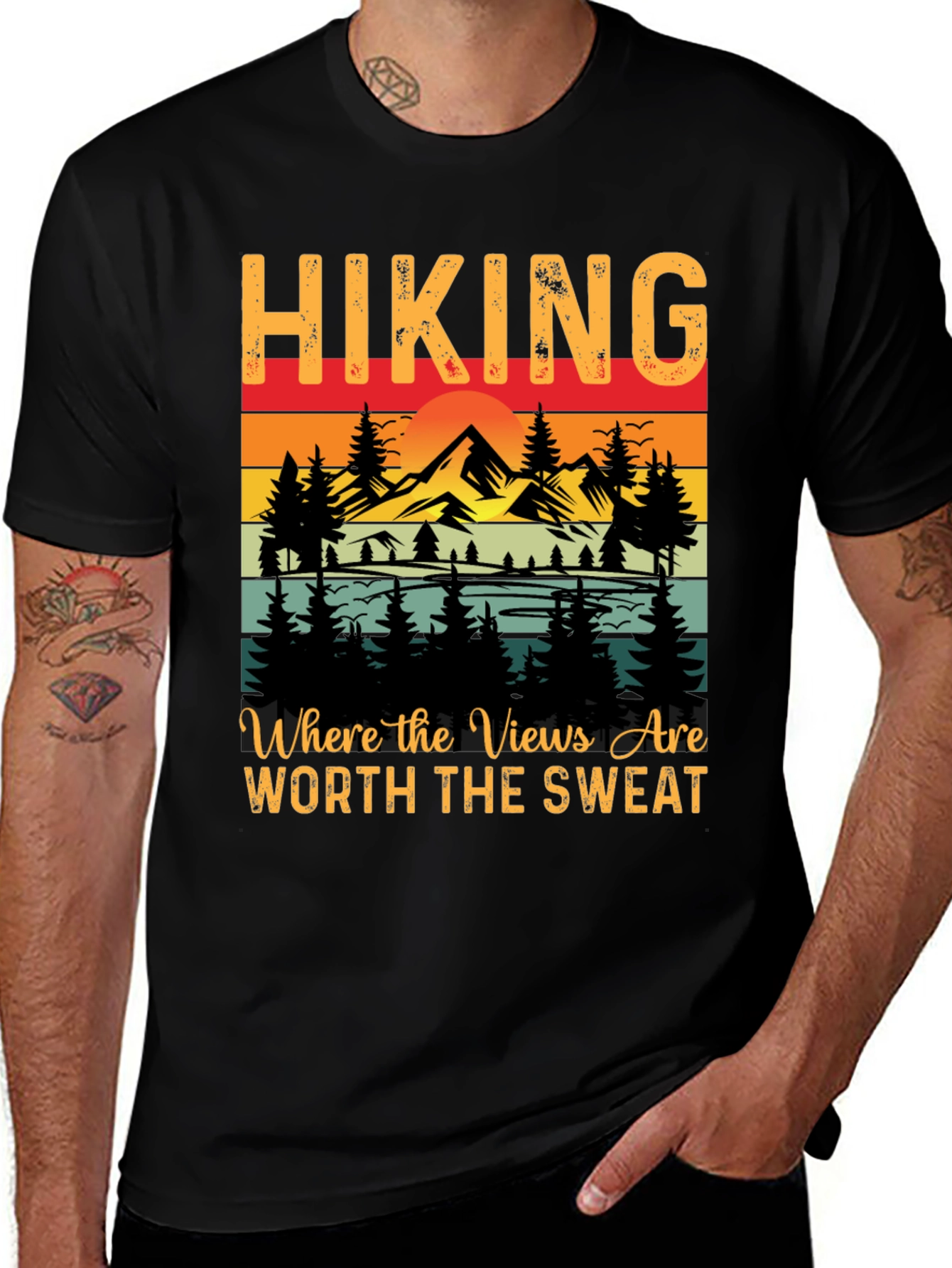 Variant 17 of Hiking Graphic Tee - Views Worth the Sweat
