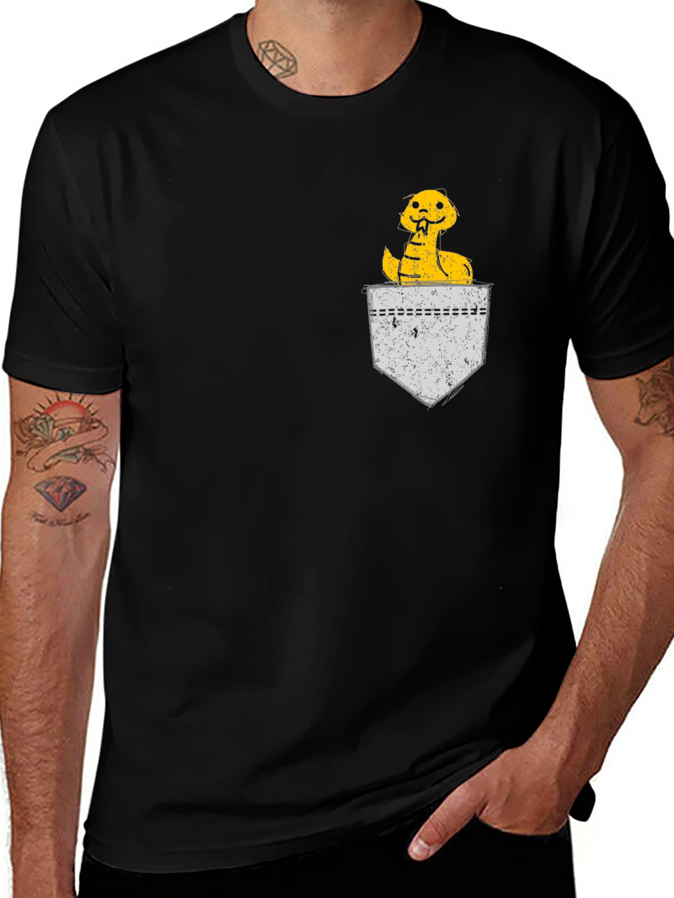 Variant 21 of Pocket Snake Tee - Fun Graphic T-Shirt