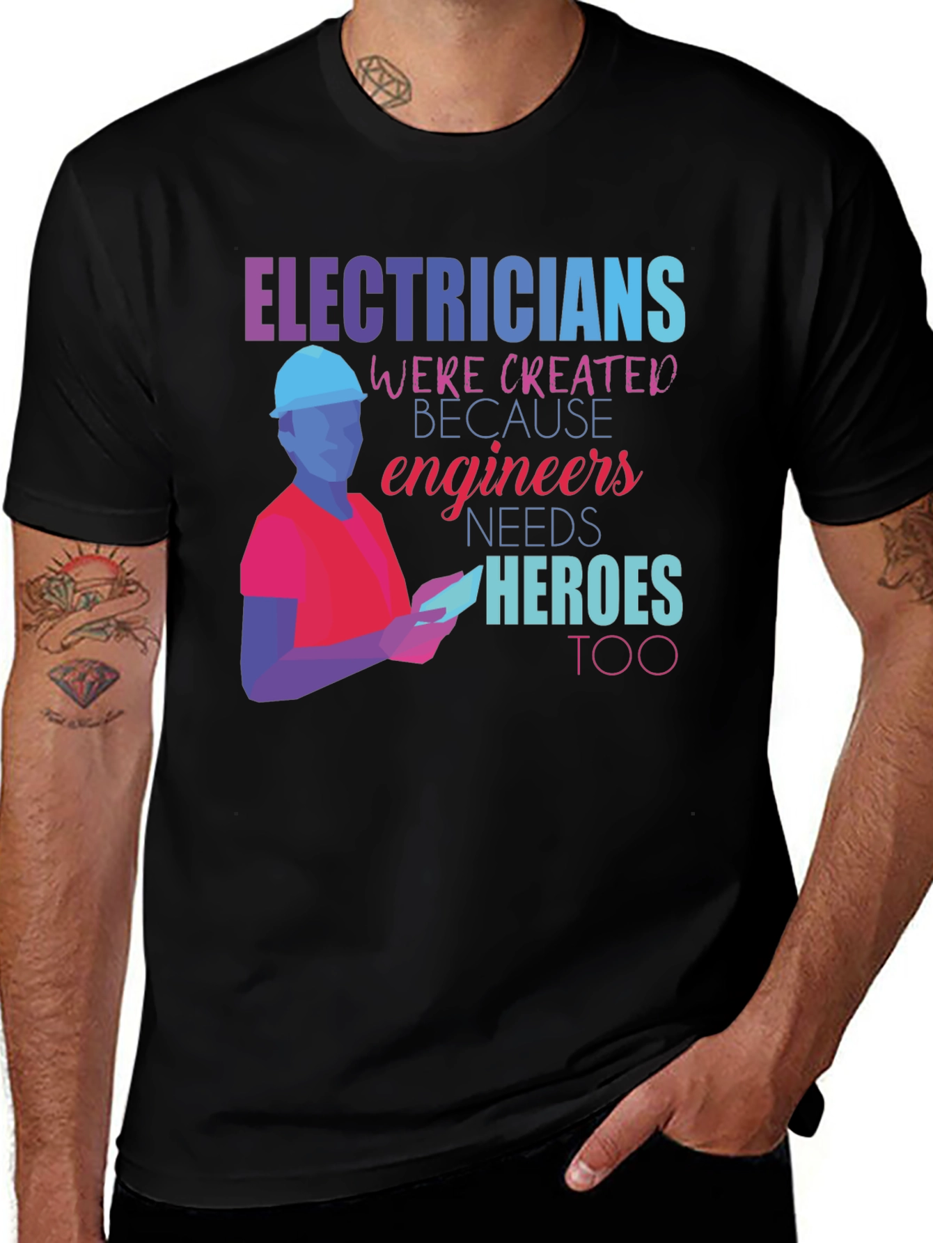 Electricians Heroes Graphic T-Shirt