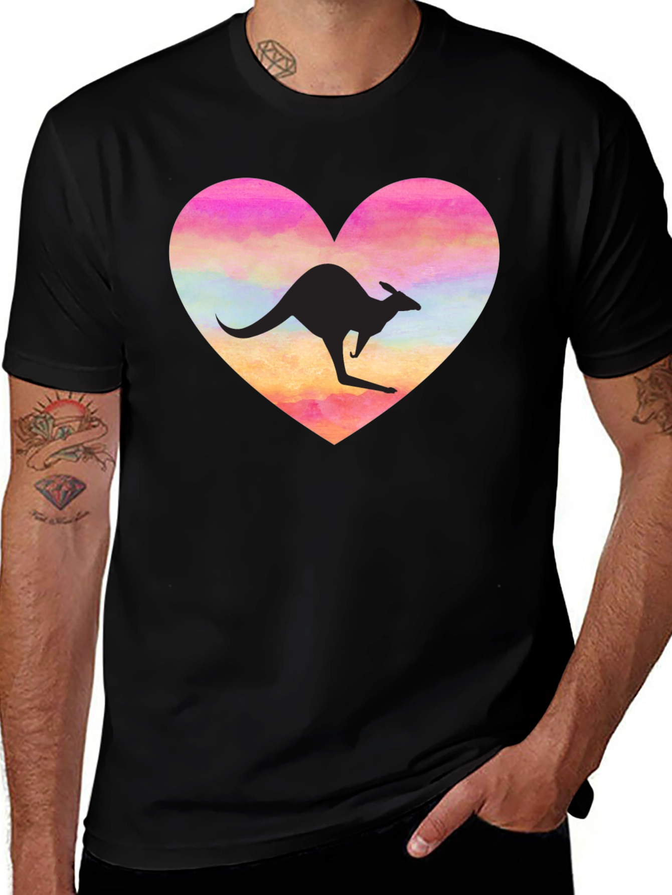Variant 12 of Kangaroo Heart Graphic T-Shirt - Unisex