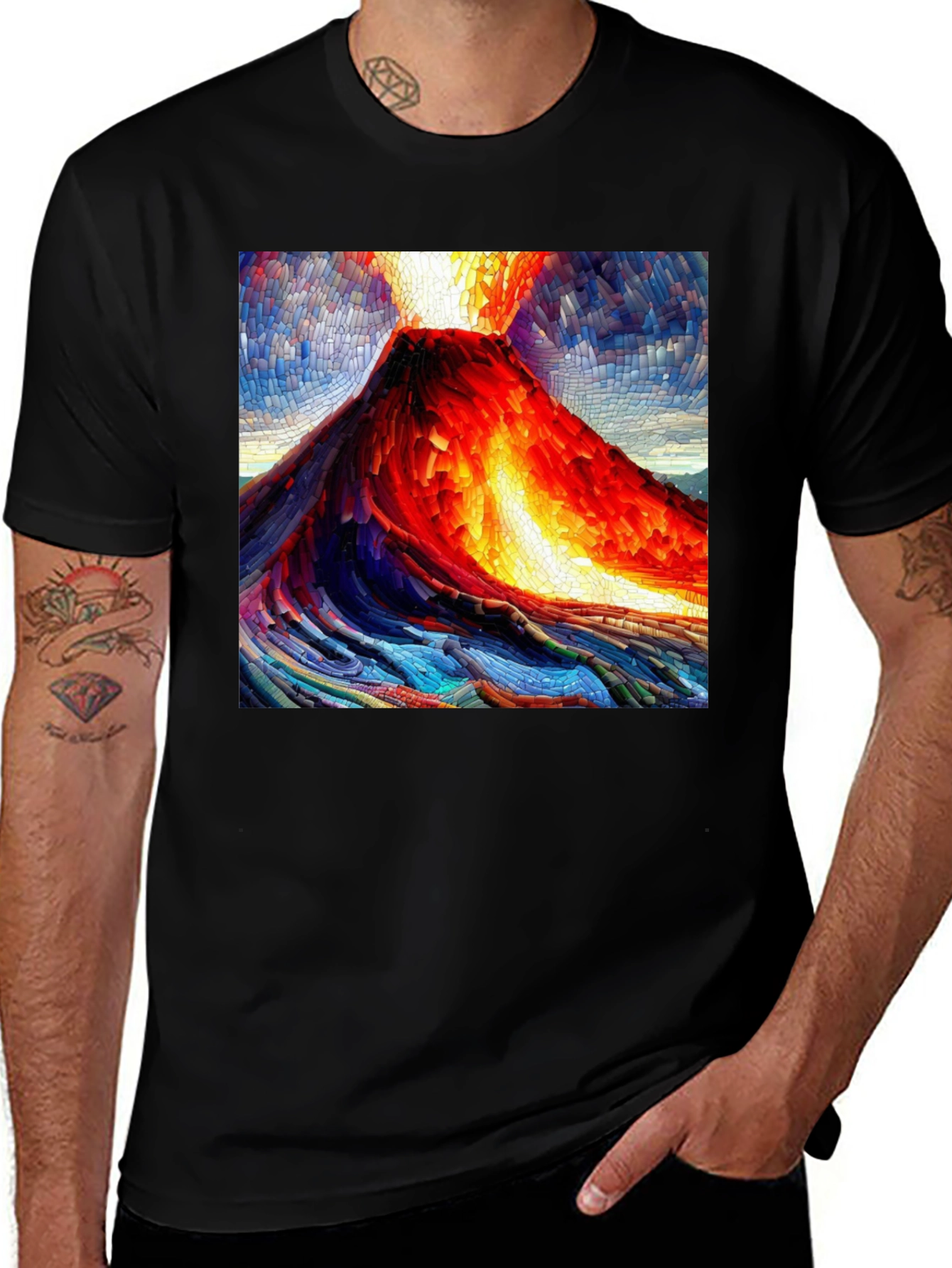 Variant 24 of Volcano Mosaic Graphic T-Shirt