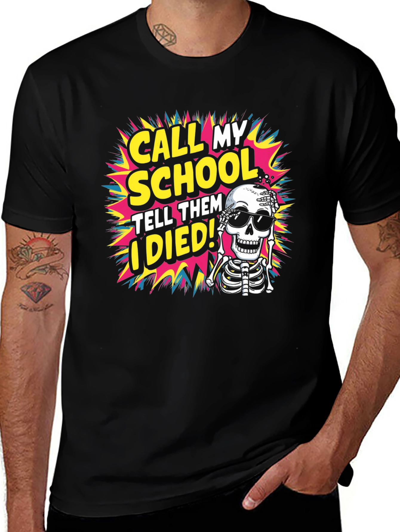 Variant 27 of Call My School Skeleton T-Shirt