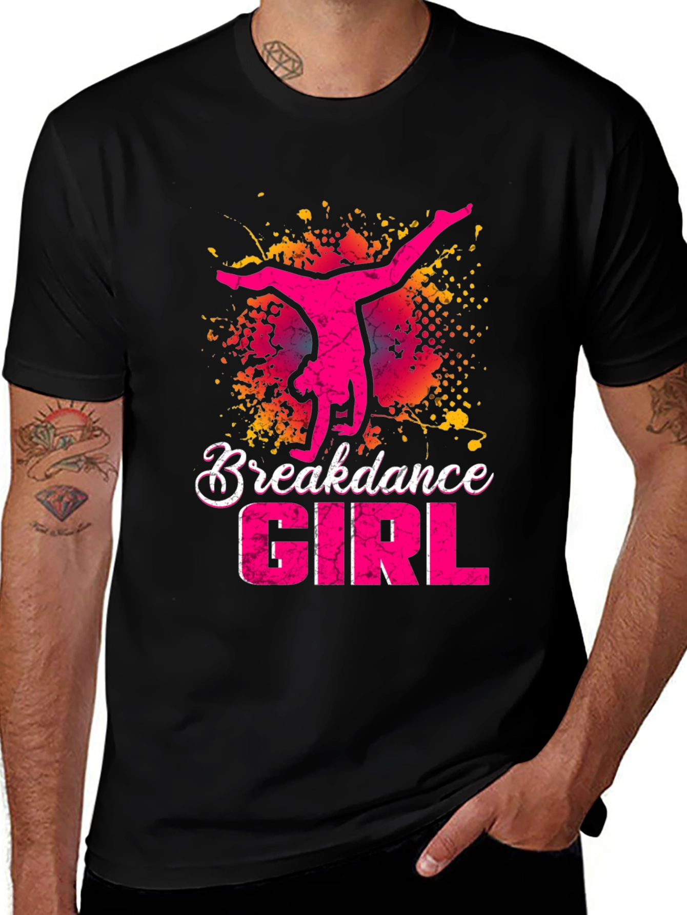 Variant 28 of Breakdance Girl Graphic Tee - Stylish Dancer T-Shirt