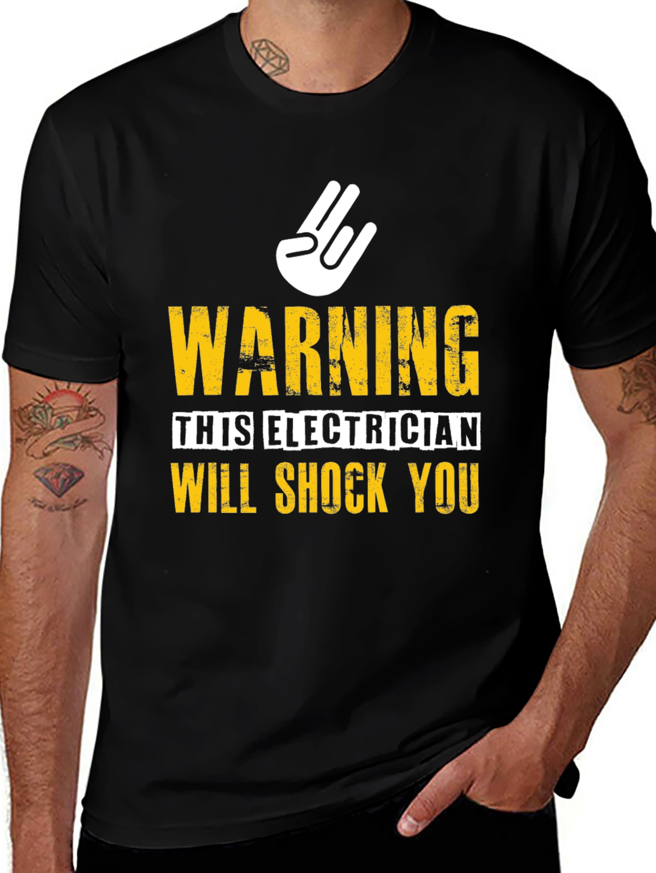 Variant 25 of Electrician Warning Graphic Tee