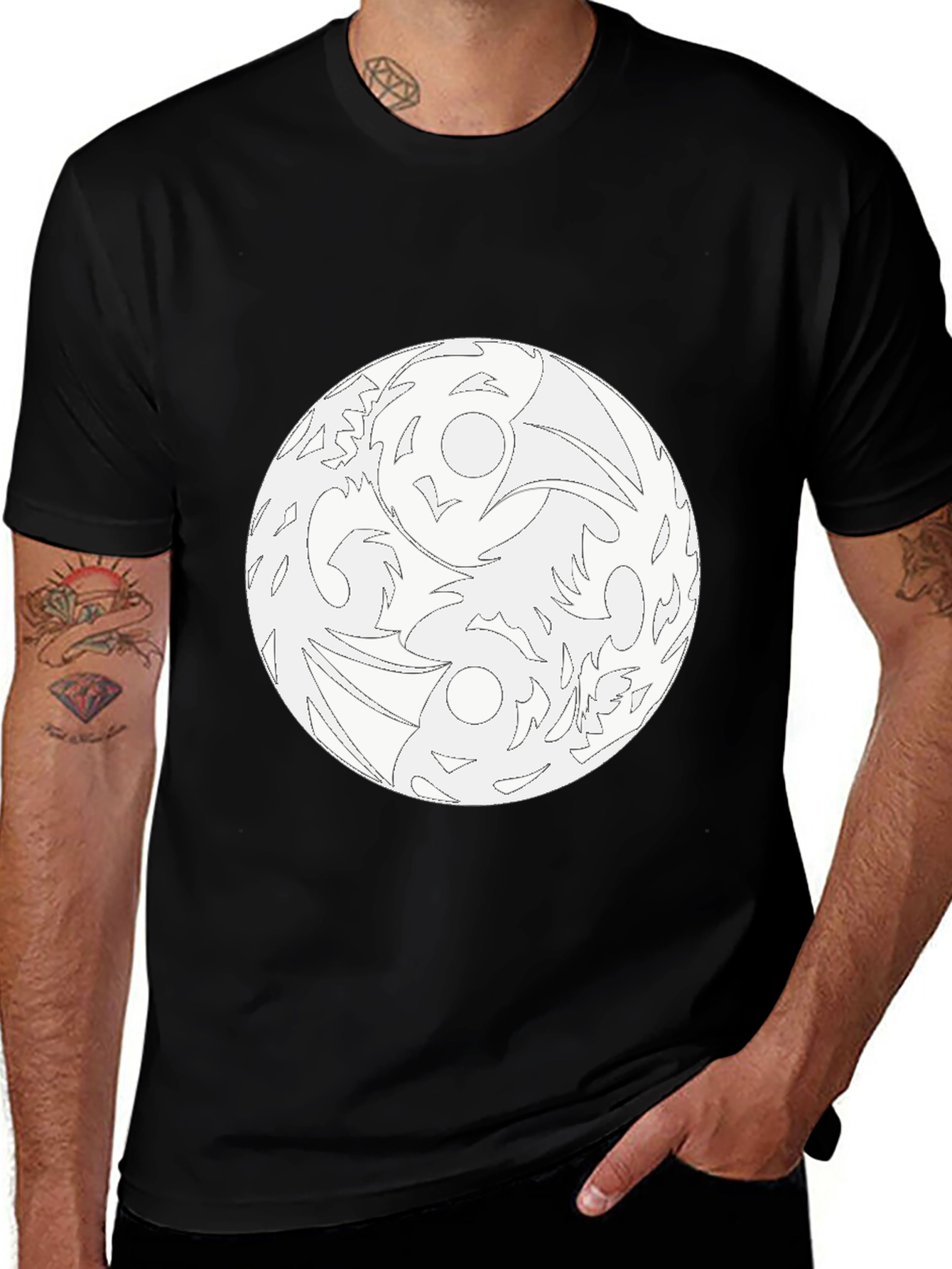 Variant 23 of Yin Yang Raven Graphic Tee