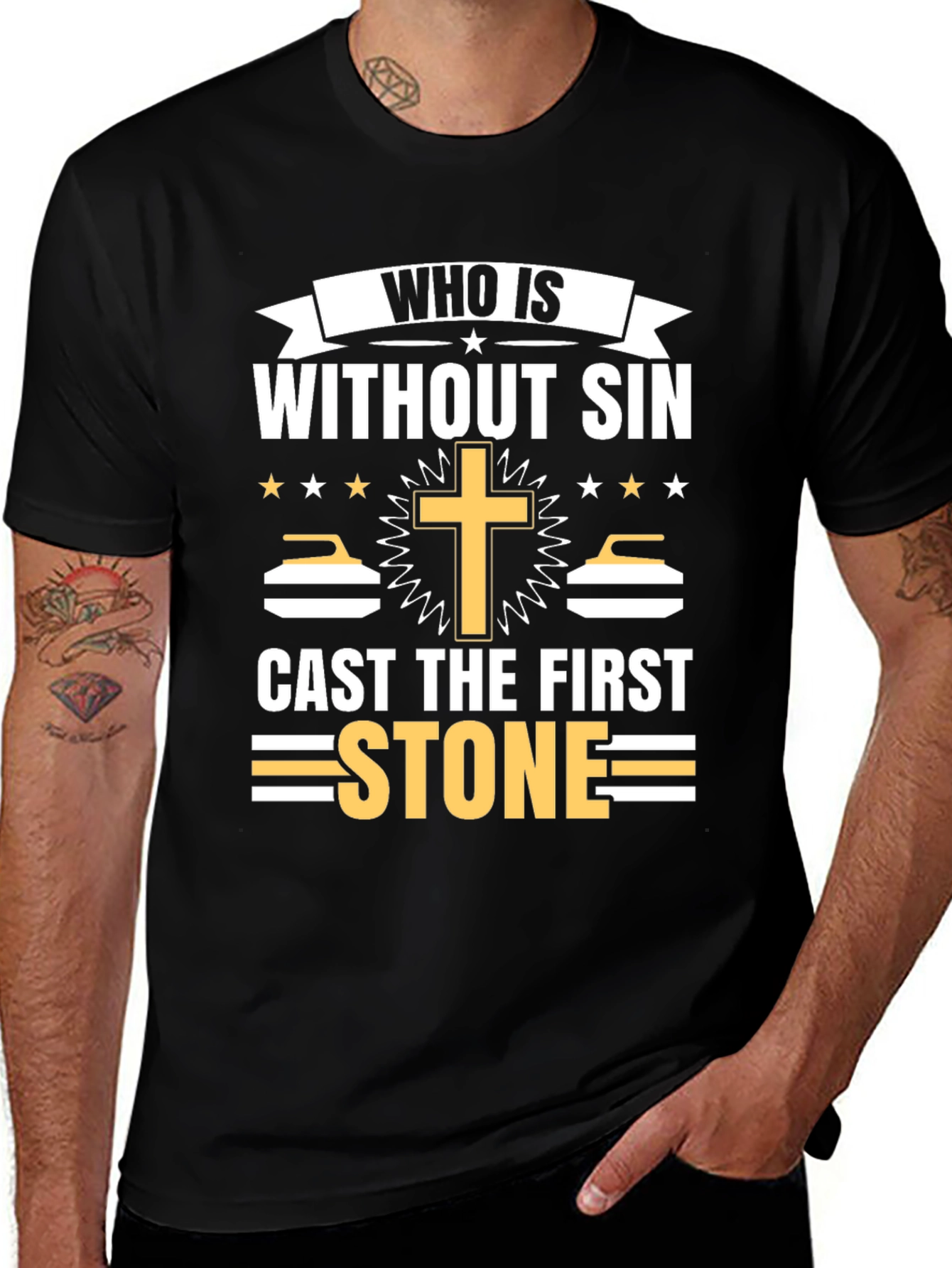Variant 9 of Who is Without Sin Cast the First Stone T-Shirt
