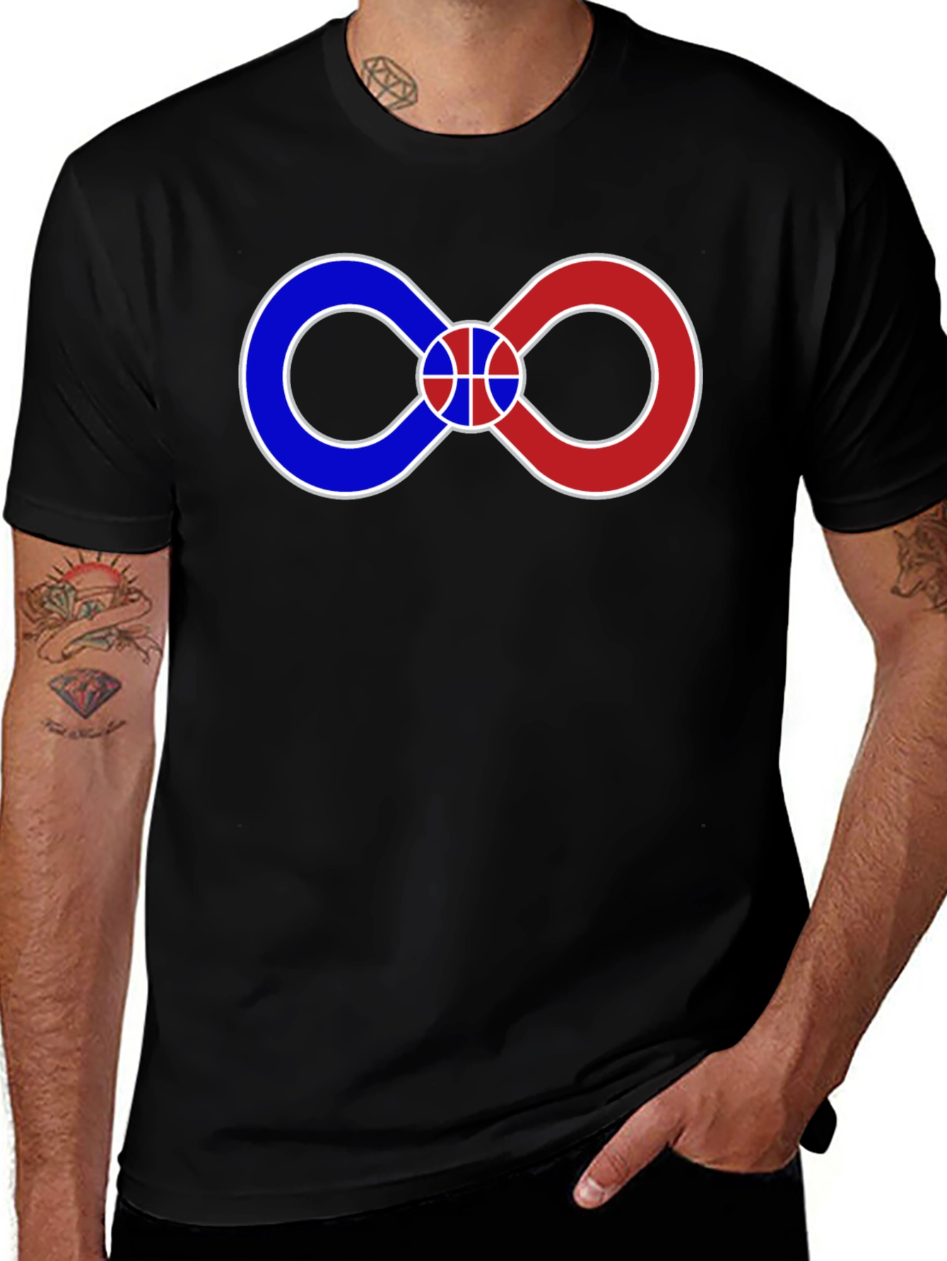 Variant 5 of Infinity Basketball Graphic Tee - Black
