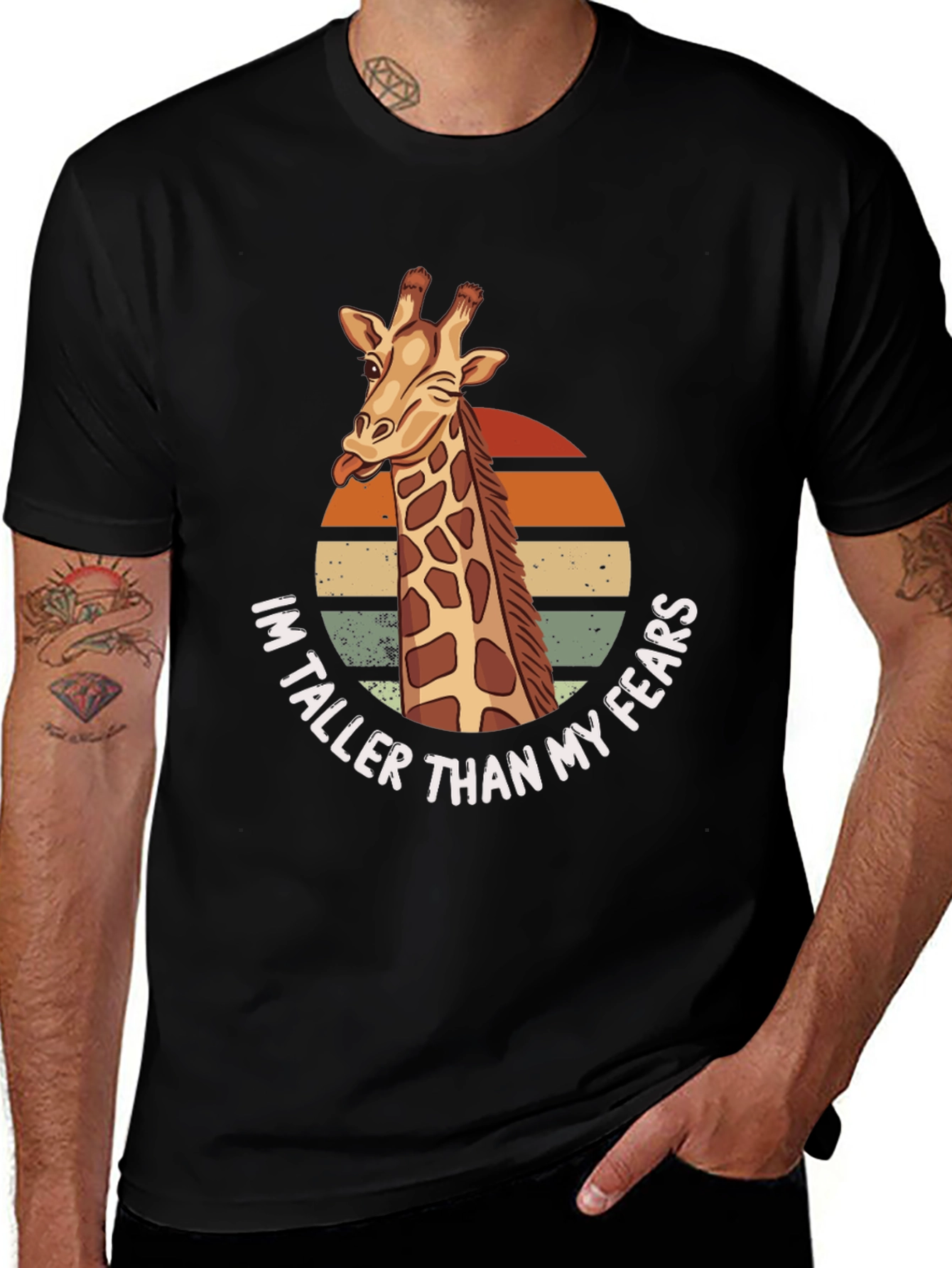 Variant 19 of Giraffe 'Taller Than My Fears' Graphic Tee