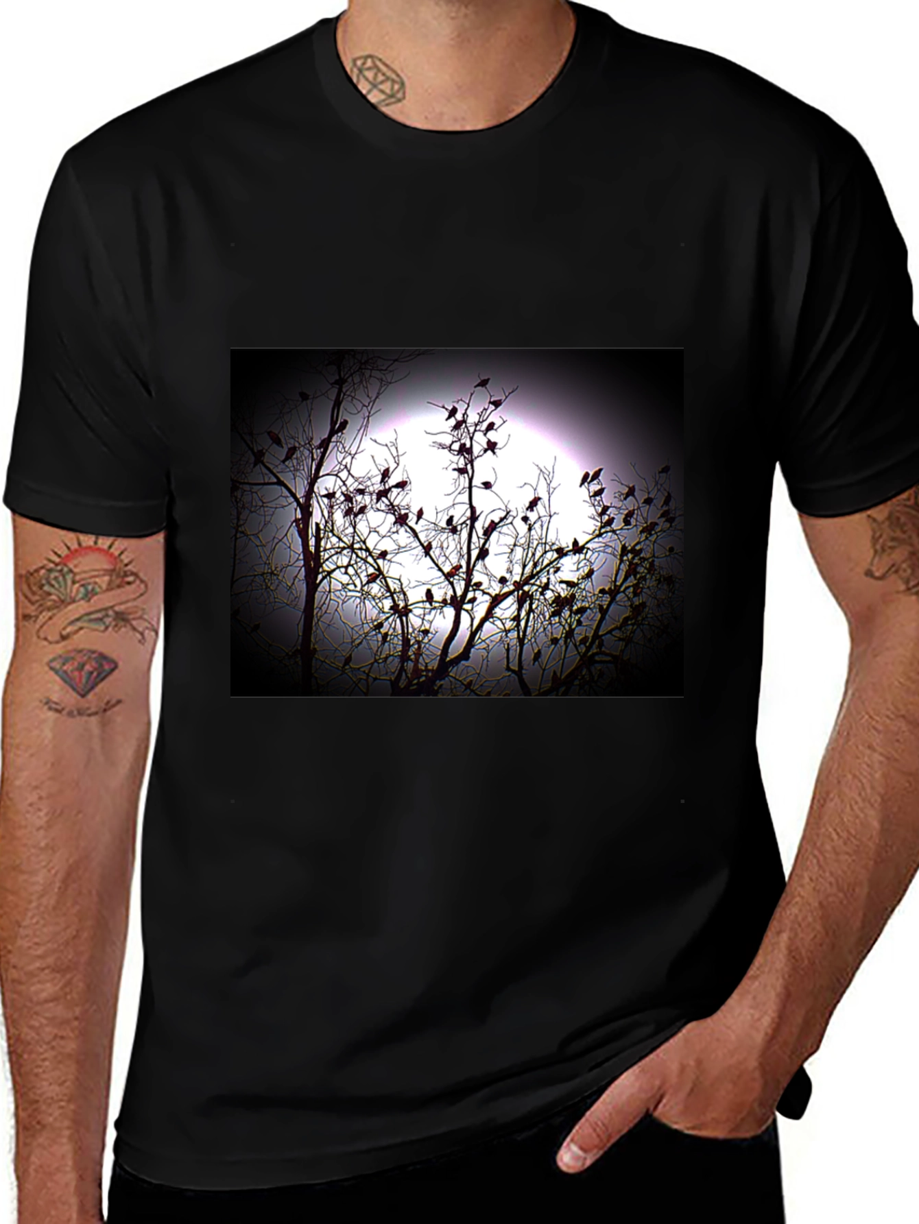 Variant 7 of Raven Tree Moon Graphic Tee