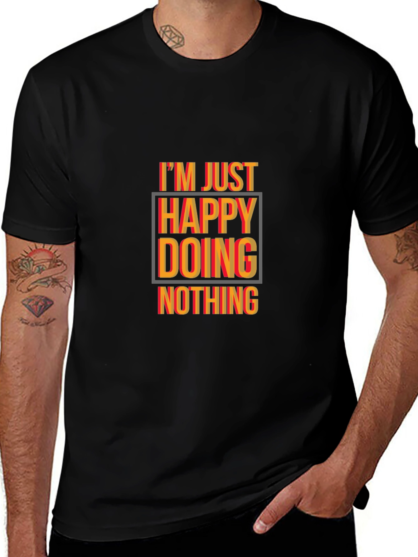 Variant 11 of Happy Doing Nothing Graphic Tee