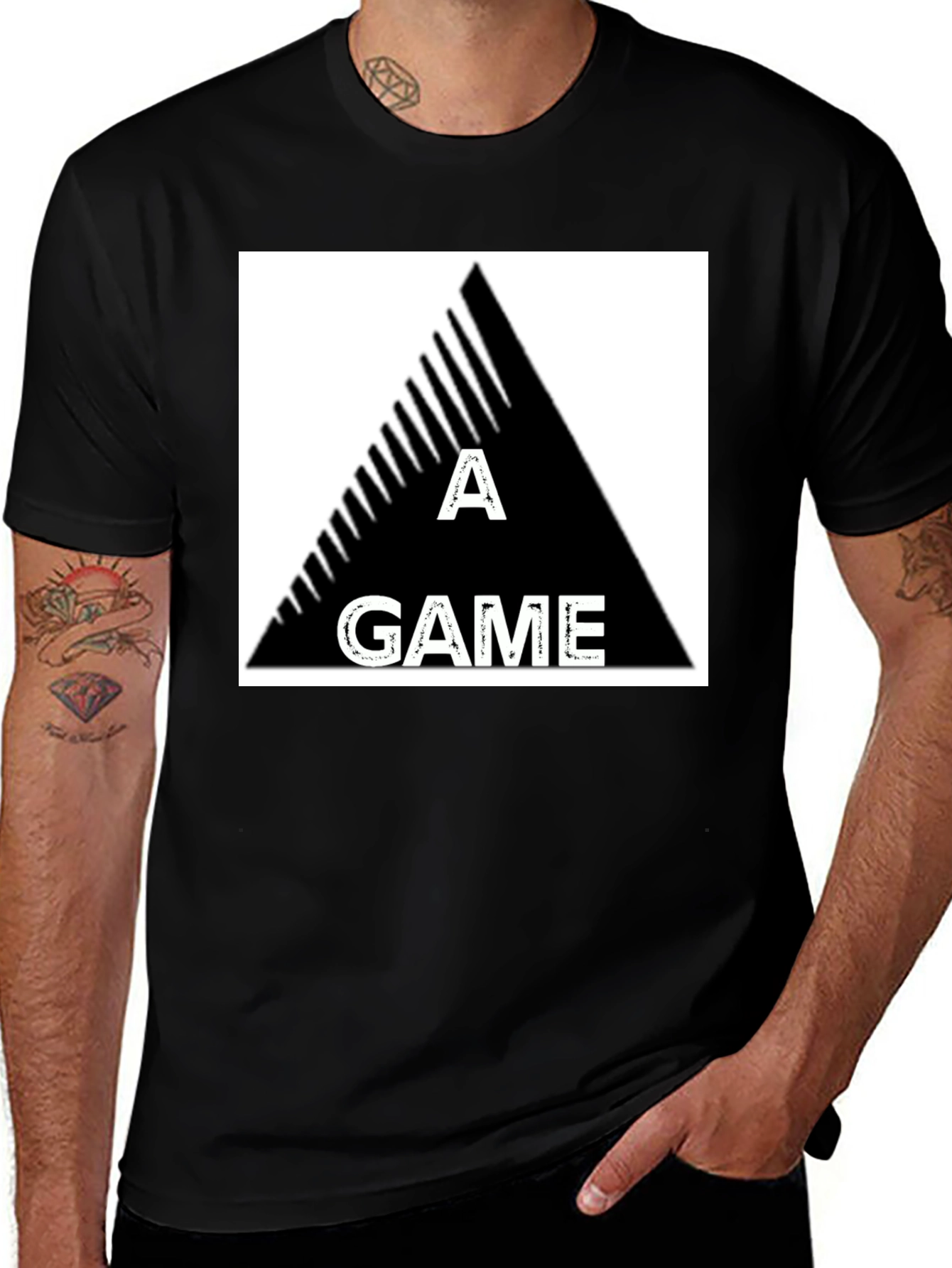 Variant 10 of A Game Graphic Tee - Black Cotton Shirt