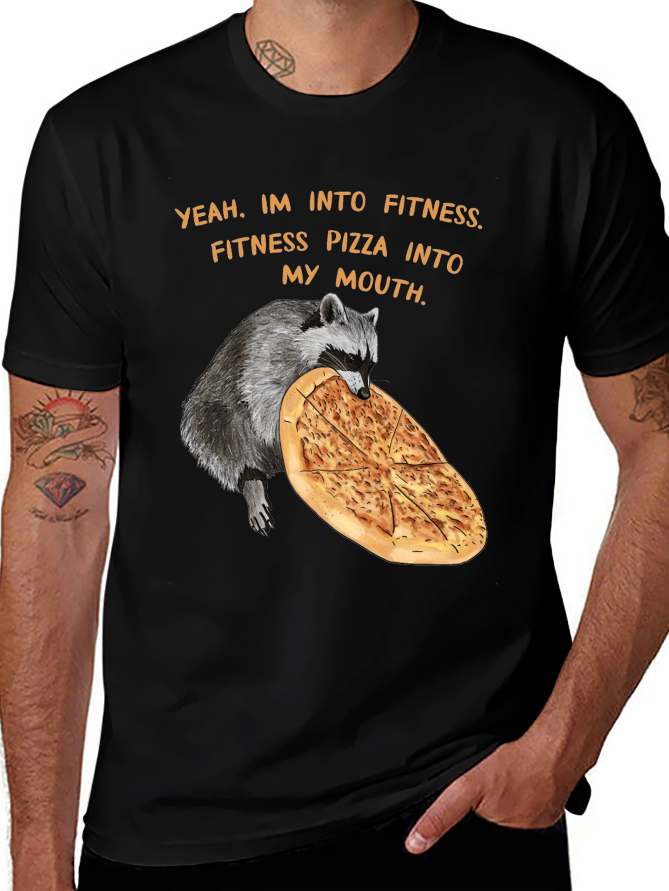 Variant 8 of Fitness Pizza Funny Graphic T-Shirt