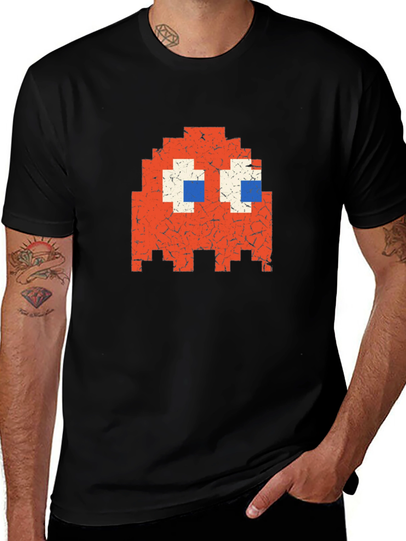 Variant 29 of Retro Pixel Ghost Graphic Tee - Classic Gaming Style