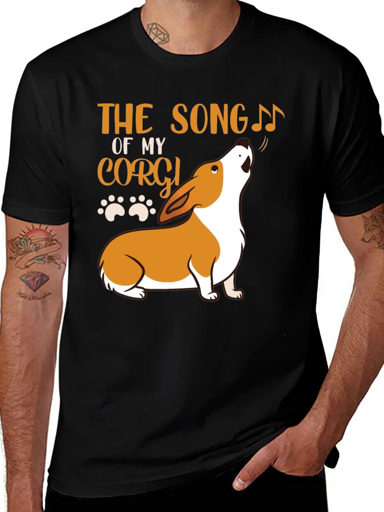 Variant 13 of Corgi Song T-Shirt - Black, Cute Dog Lover Gift
