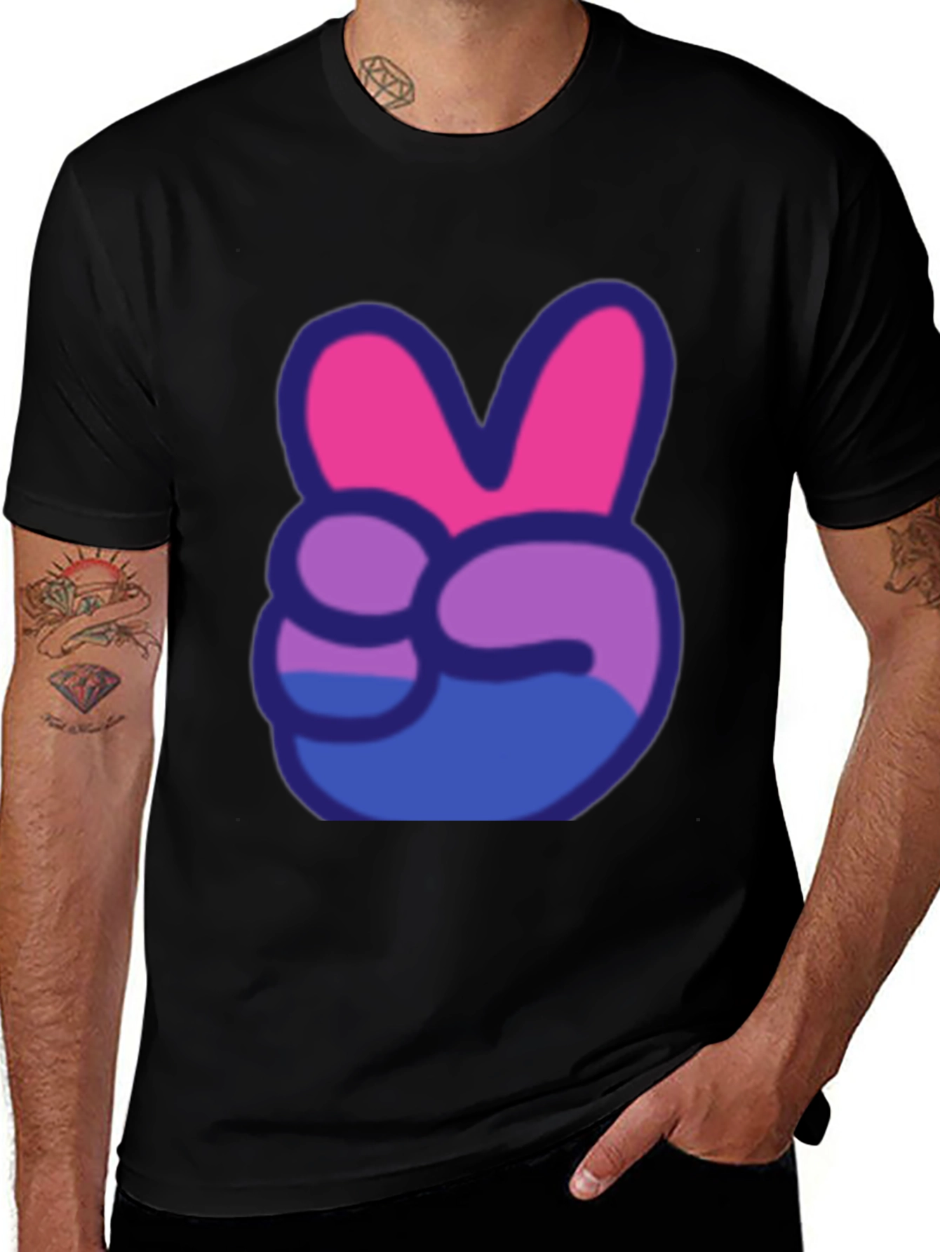 Variant 20 of Peace Sign T-Shirt - Bi Pride