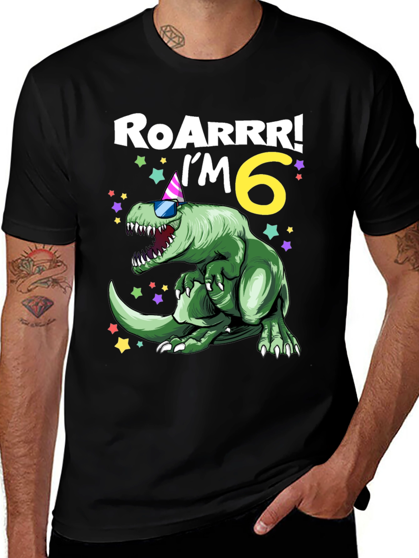 Roarrr I'm 6 Dinosaur Birthday T-Shirt