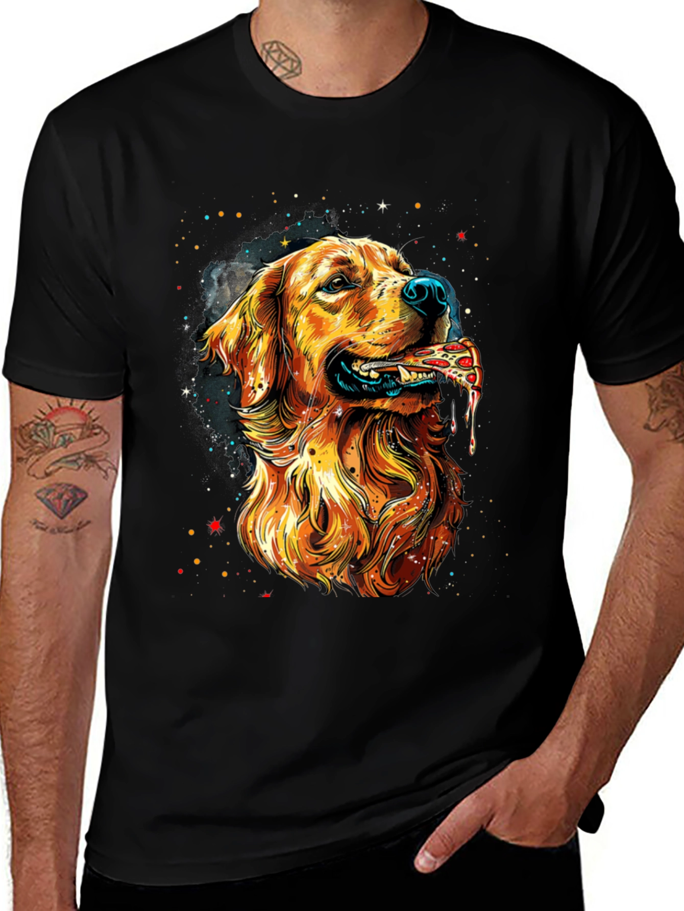 Variant 2 of Dog Pizza Graphic T-Shirt - Quirky Casual Wear