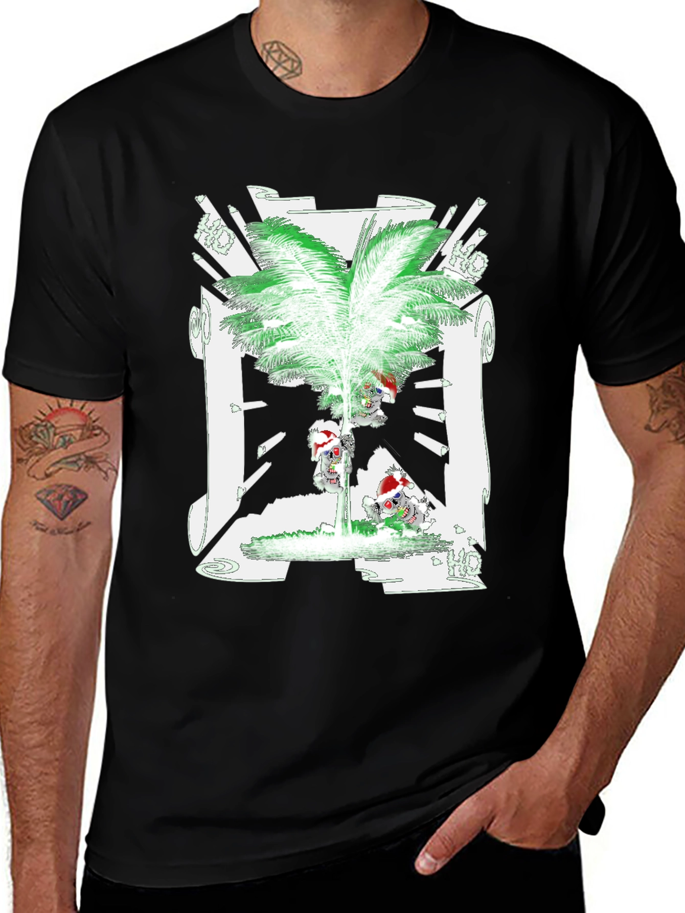 Variant 21 of Christmas Zombie Palm Tree Graphic Tee