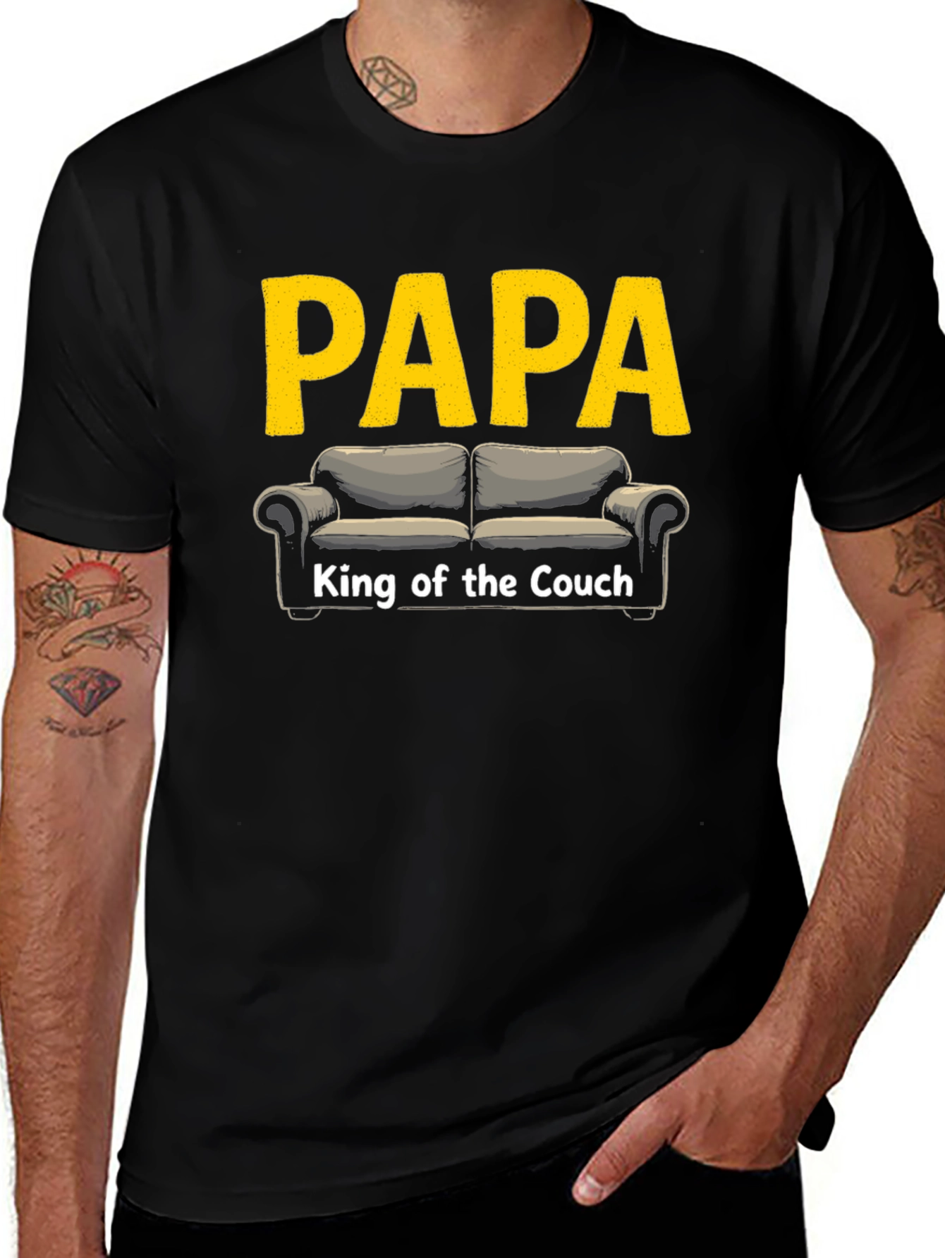 Variant 4 of Papa King of the Couch Funny T-Shirt