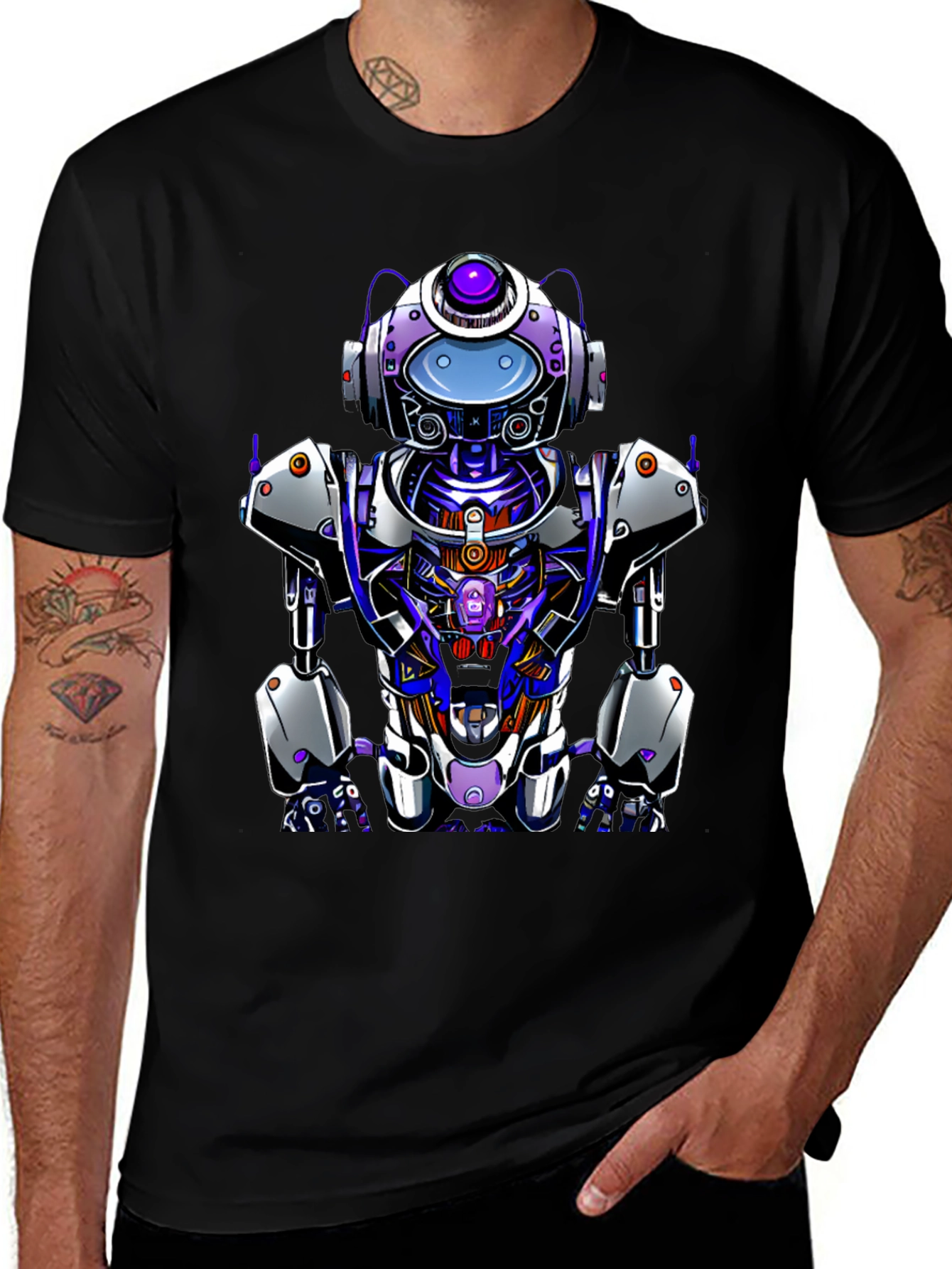 Futuristic Robot Graphic Tee - Unique Design