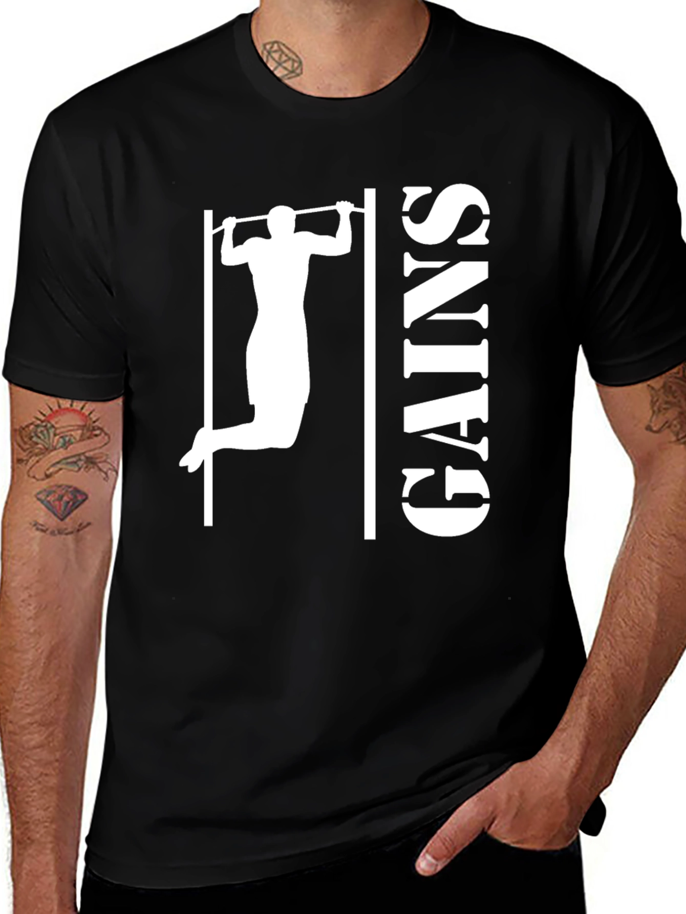 Gains Graphic Print Crew Neck T-Shirt