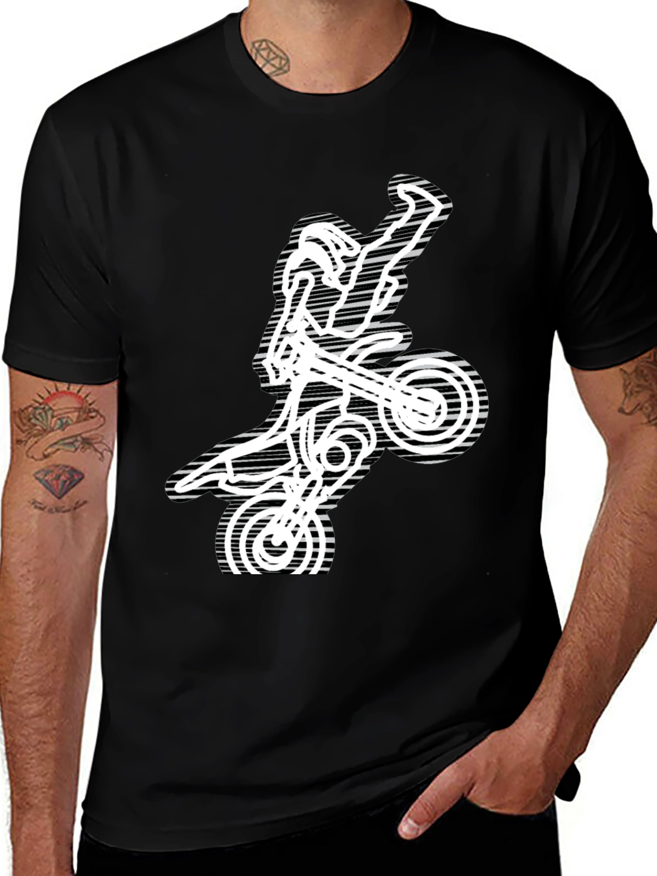 Variant 27 of Motocross Rider Graphic Tee - Black