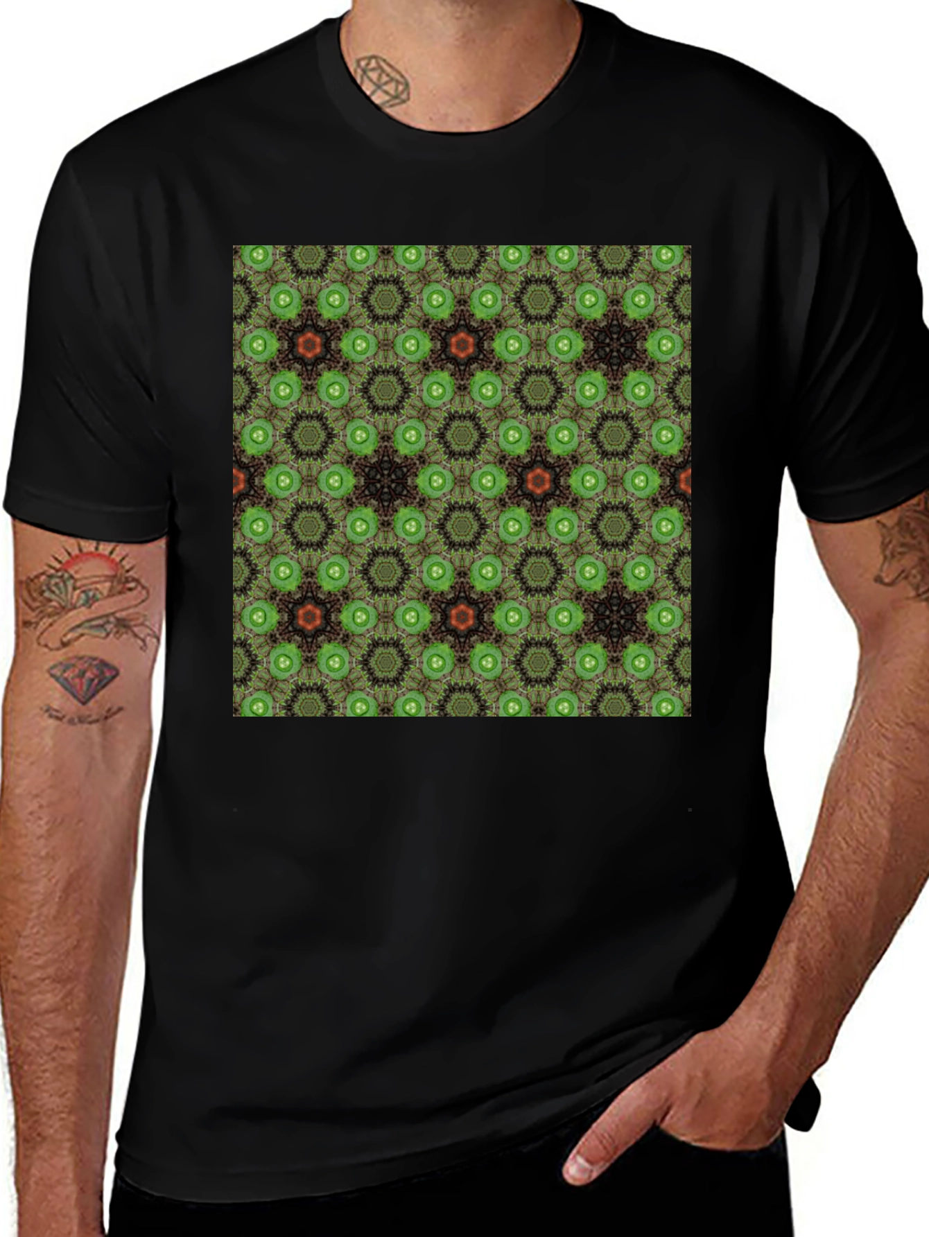 Variant 22 of Kaleidoscope Pattern Graphic Tee - Modern Abstract Design