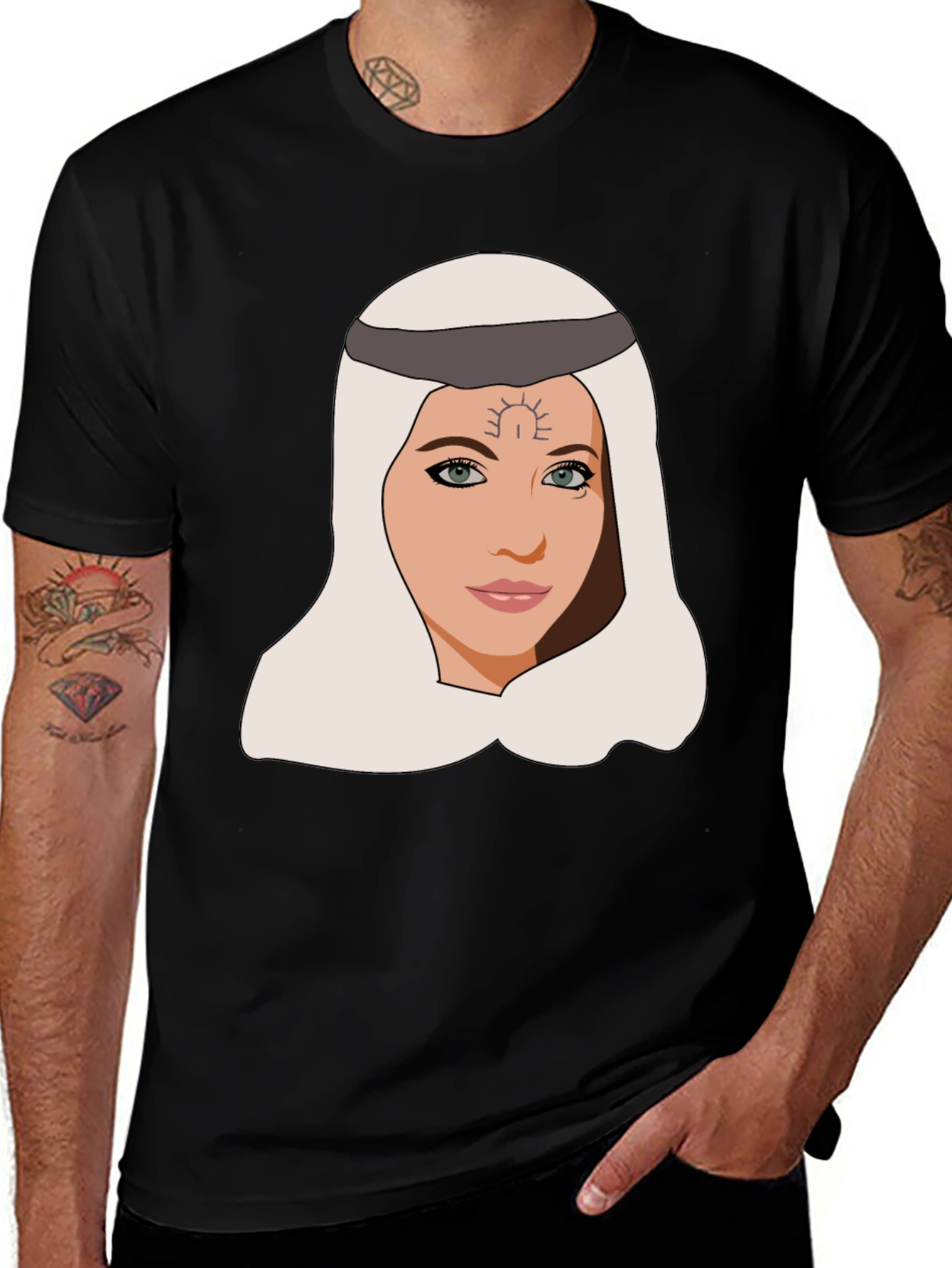 Variant 18 of Arabian Woman Graphic T-Shirt - Classic Black Tee
