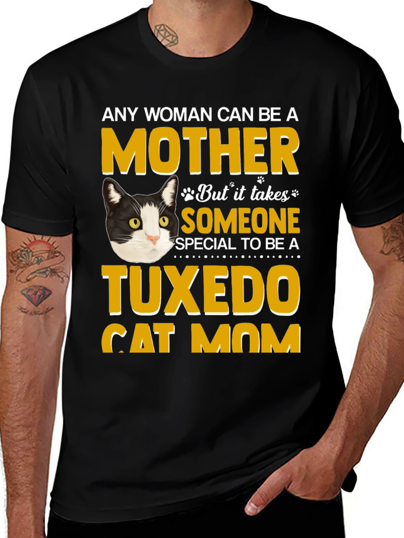 Variant 25 of Tuxedo Cat Mom T-Shirt - Novelty Apparel