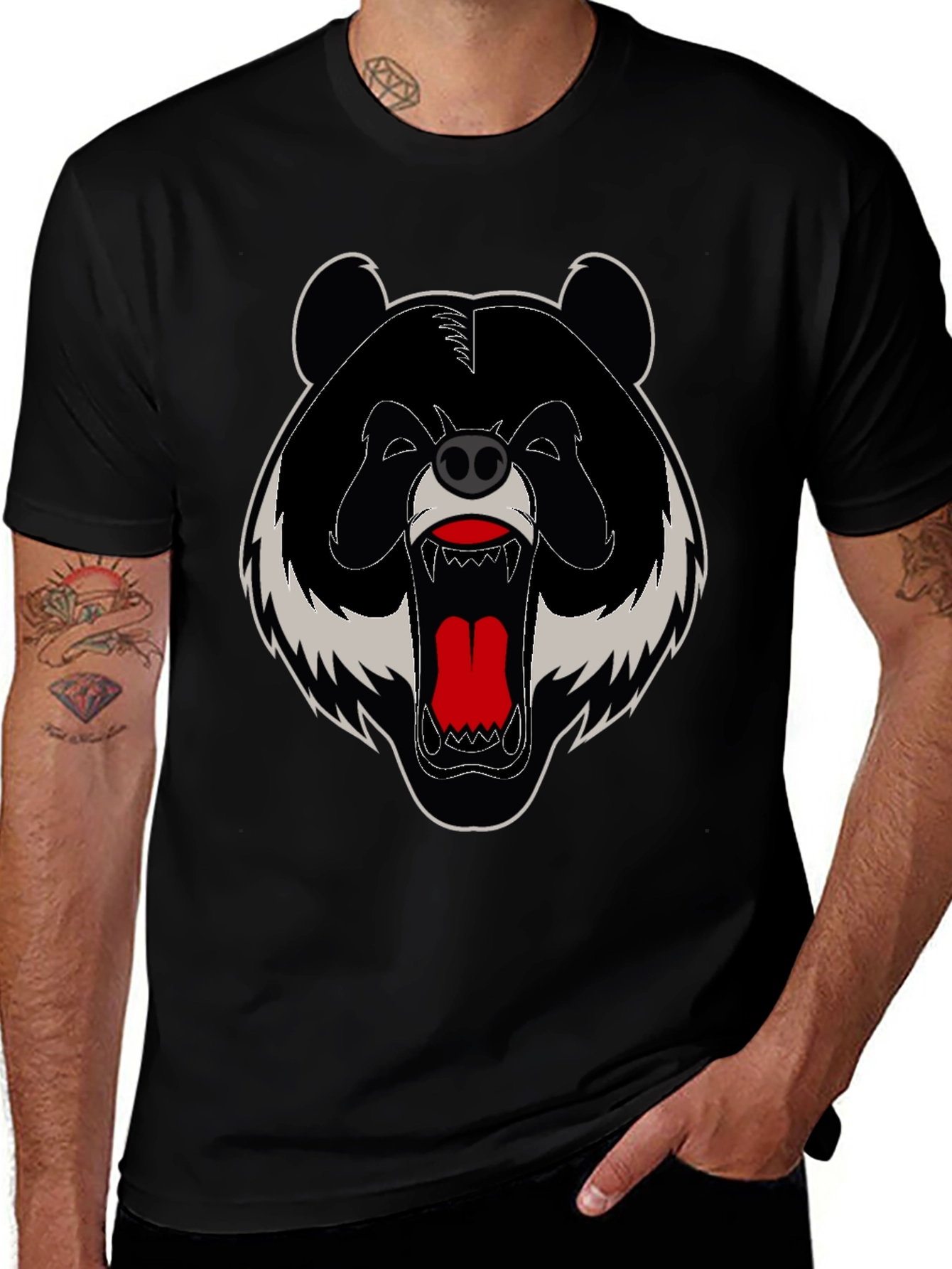 Variant 9 of Grizzly Bear Graphic Tee - Bold Black T-Shirt