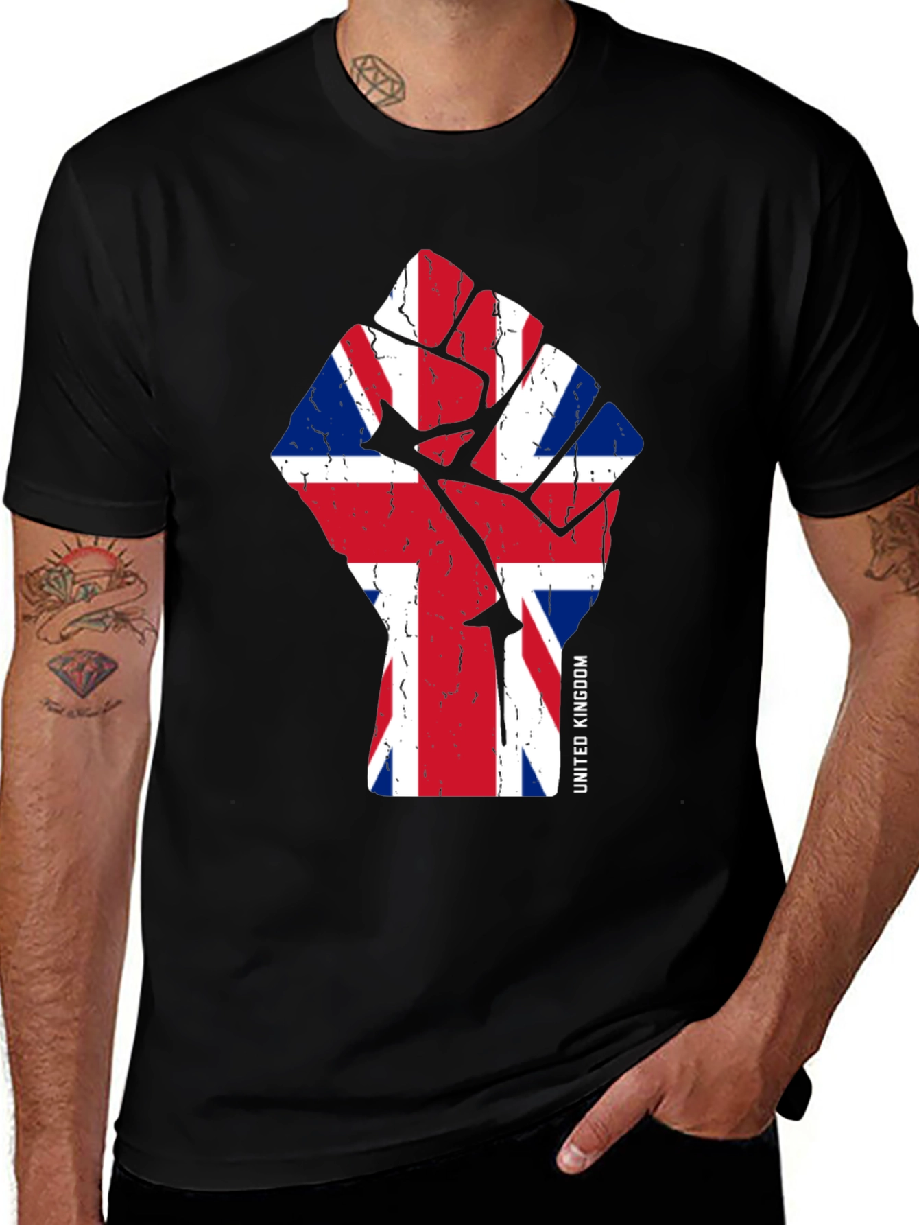 Variant 9 of United Kingdom Flag Fist Graphic Tee