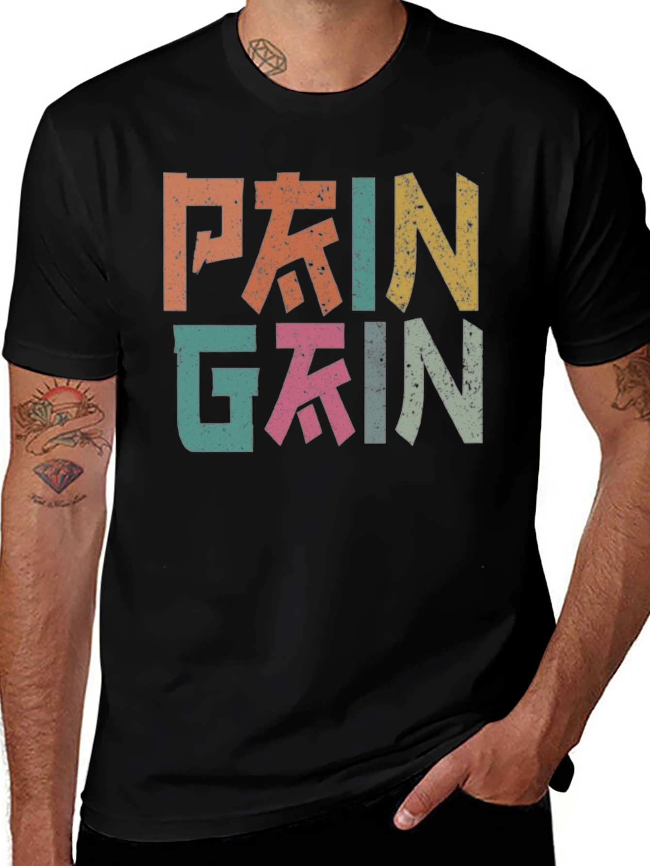 Variant 27 of Pain Gain Retro Style T-Shirt