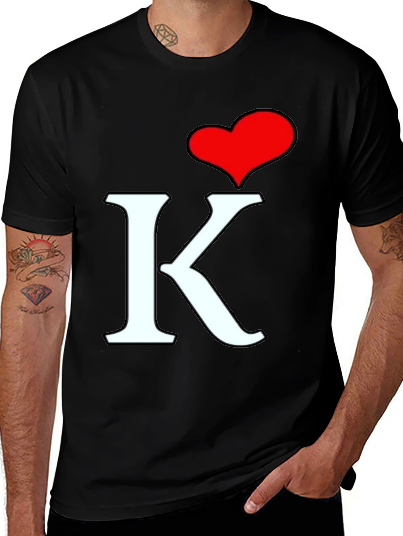 I Heart K T-Shirt - Black Cotton Tee