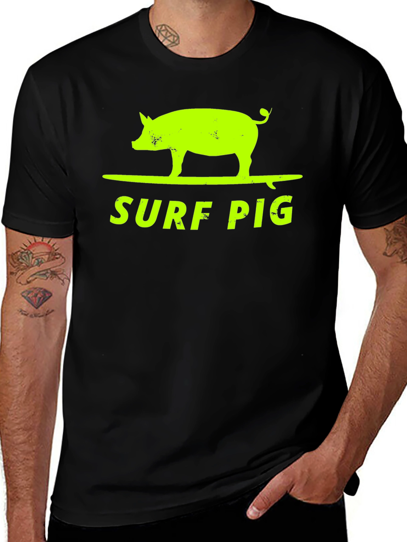Variant 4 of Surf Pig Graphic T-Shirt
