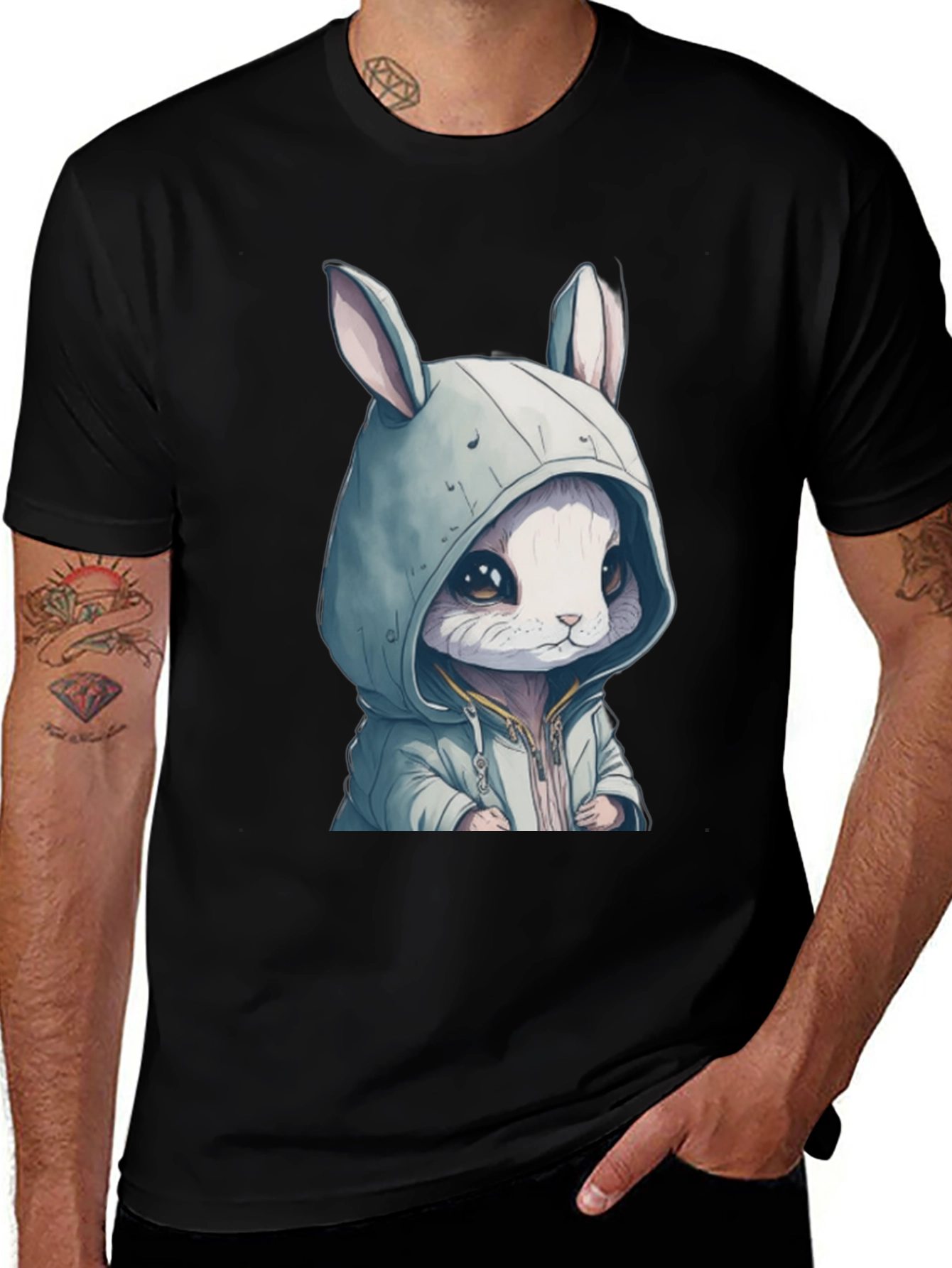 Bunny Hoodie Graphic T-Shirt