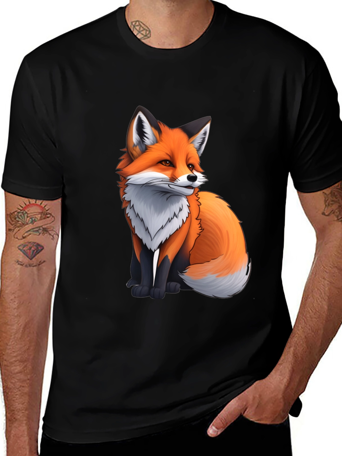 Variant 6 of Fox Graphic T-Shirt - Black, Unisex