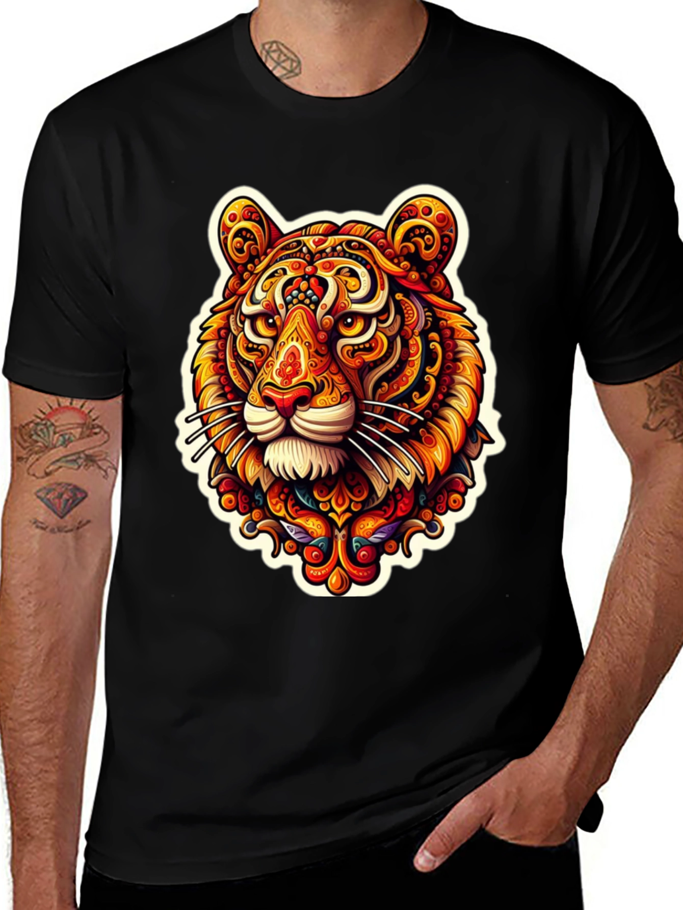 Variant 27 of Tiger Graphic Tee - Unique Colorful Design