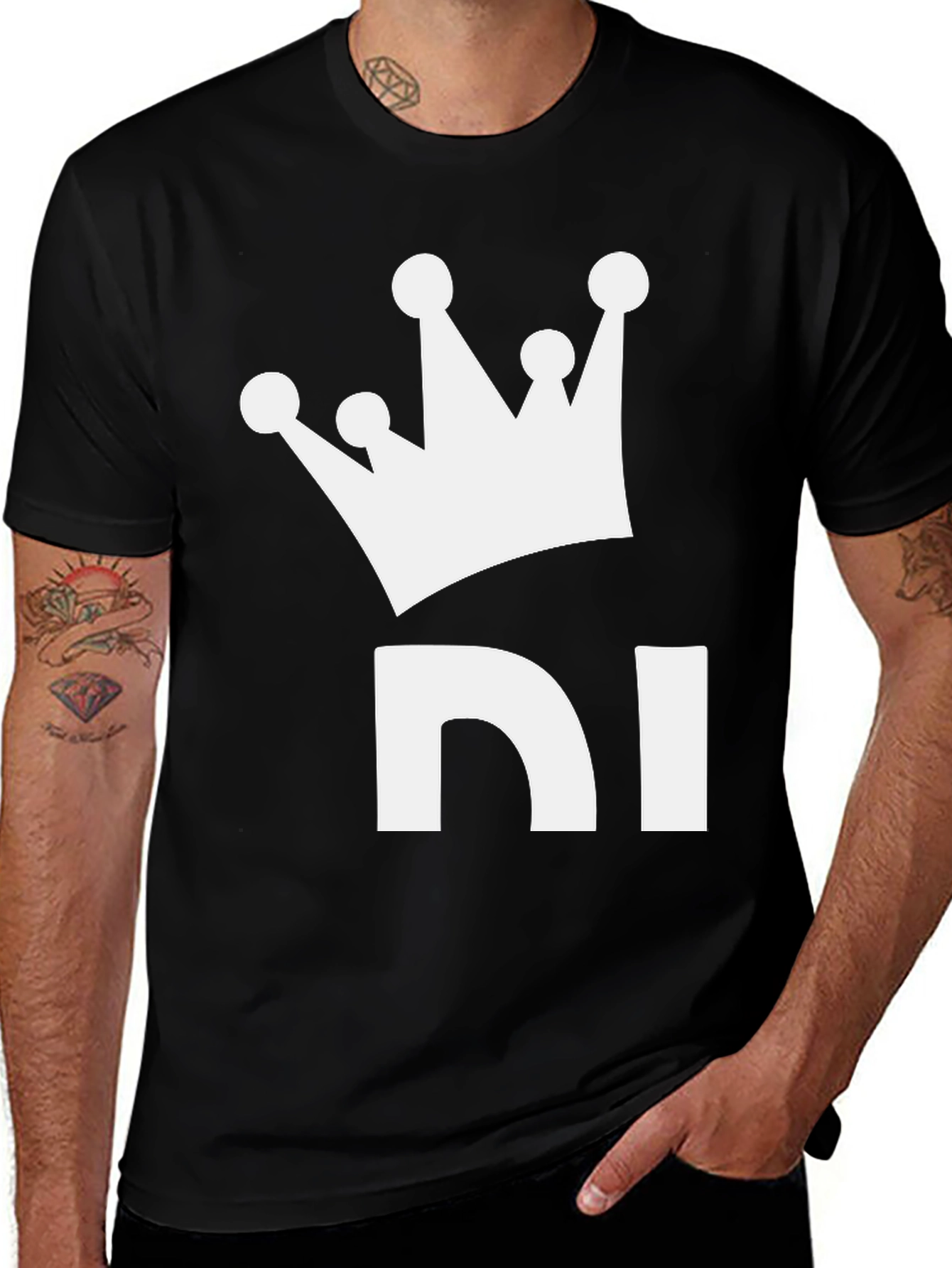 Variant 20 of King MI Black Graphic Tee - Crown Design