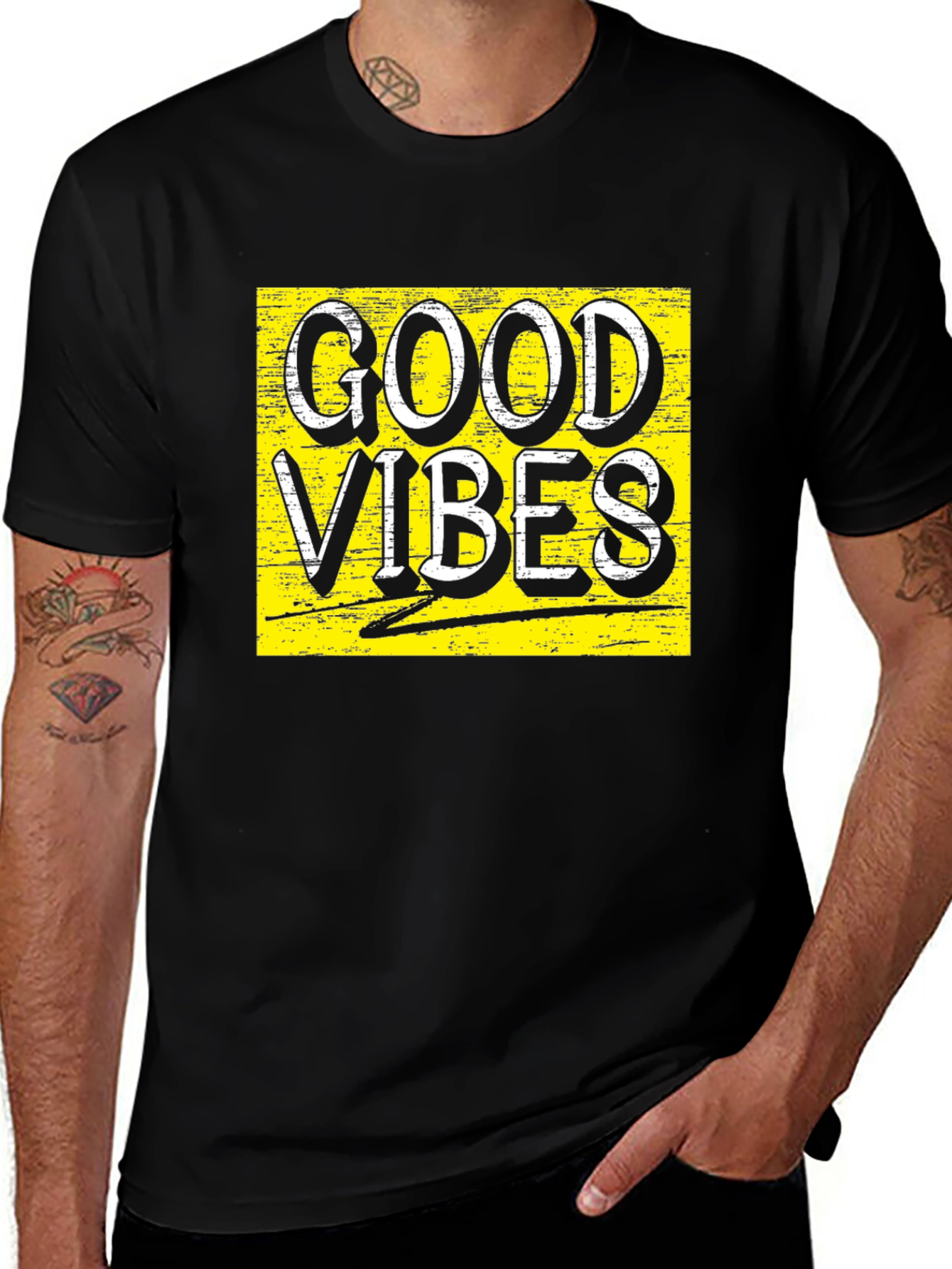 Variant 12 of Good Vibes Graphic Tee - Black