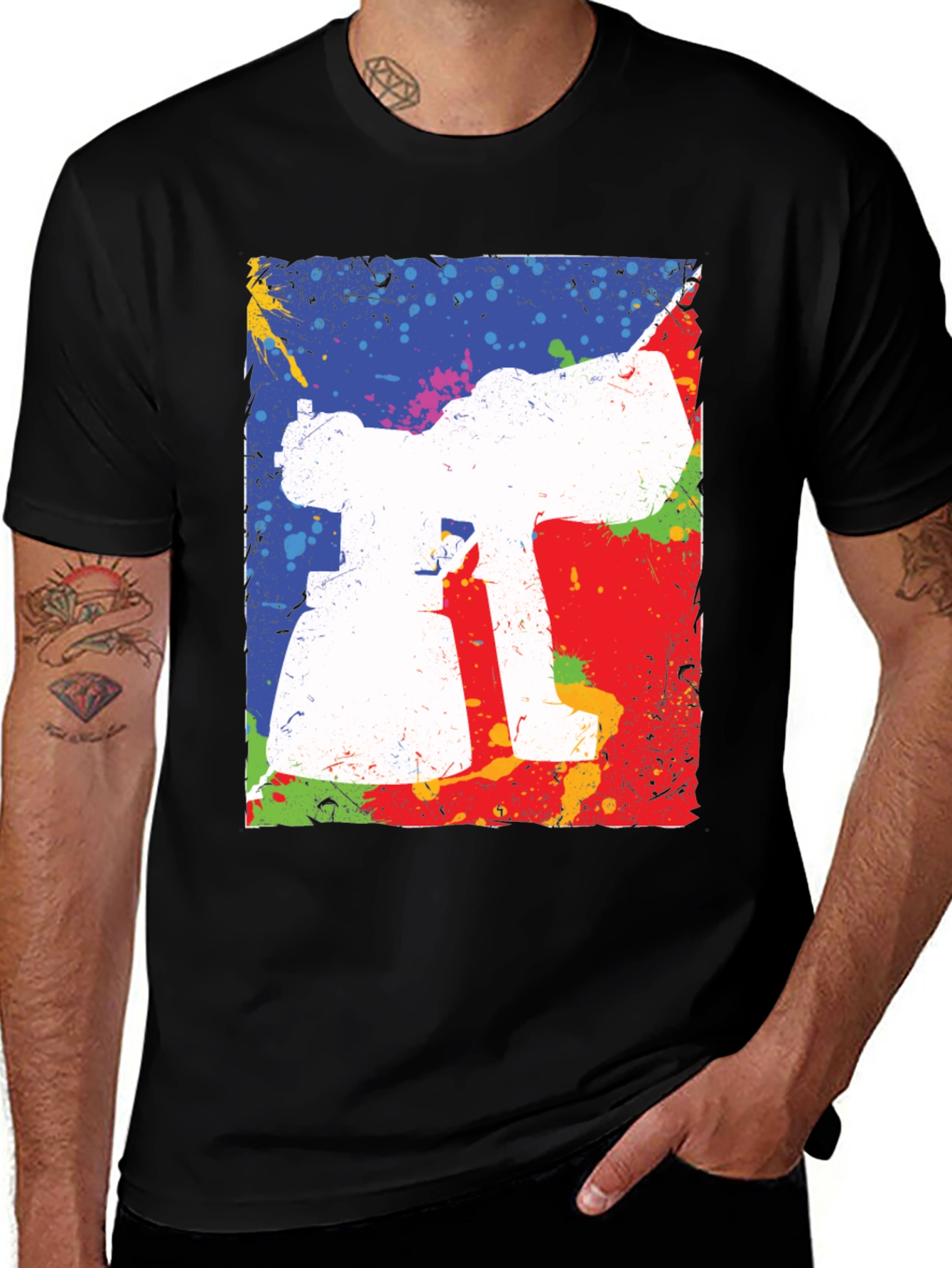 Variant 15 of Spray Paint Gun Graphic Tee - Artsy Design
