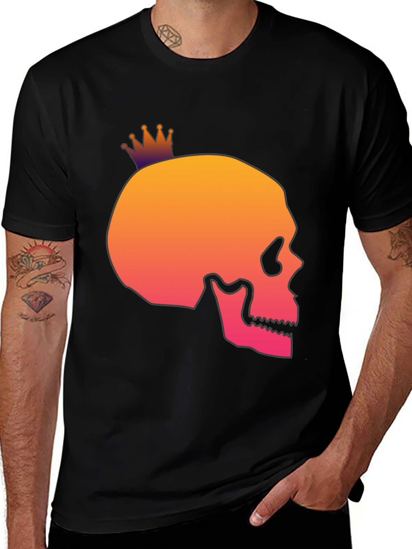 Variant 25 of Skull with Crown T-Shirt - Graphic Tee
