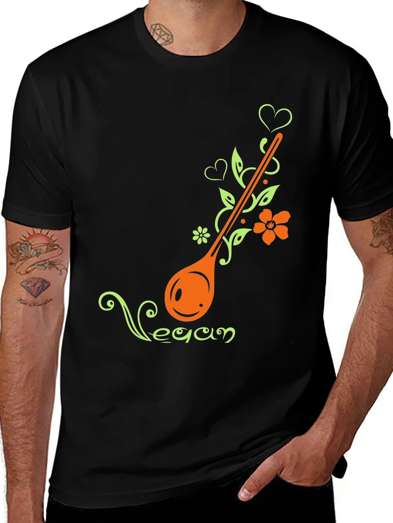 Variant 14 of Vegan T-shirt with Spoon & Hearts Design
