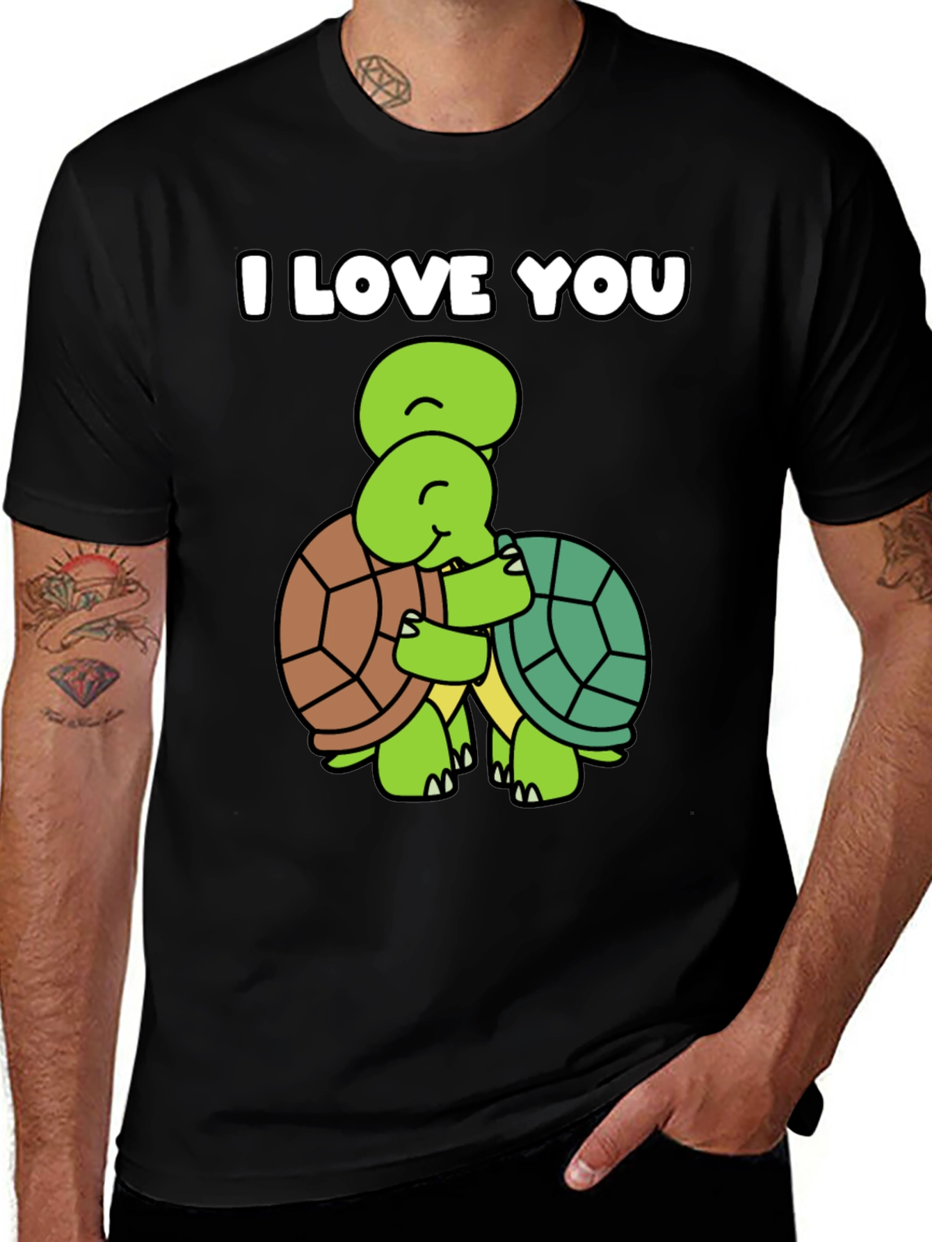 Variant 17 of I Love You Turtle Hug Graphic T-Shirt