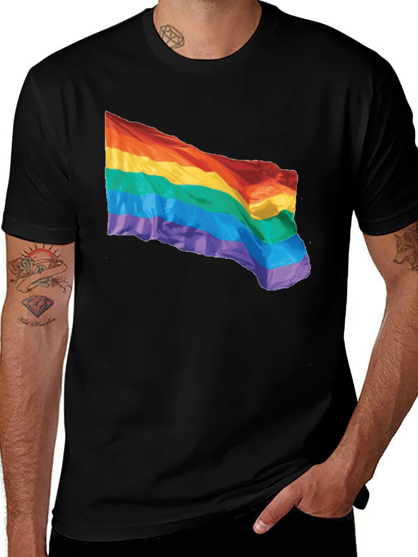Variant 25 of Pride Rainbow Flag Graphic T-Shirt